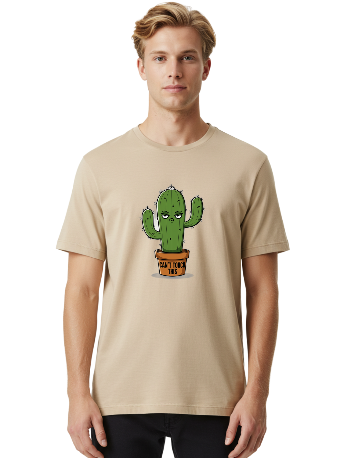 Can-T-Touch-This-Cactus-1 Men'S Graphic Tee, 100% Cotton, Comfortable Casual Summer Wear, Machine Washable, Vintage Camera, Old Camera, Antique Camera, Black Camera, Classic Photography, Photography Equipment, Nostalgic Device, Film Camera, Bak169