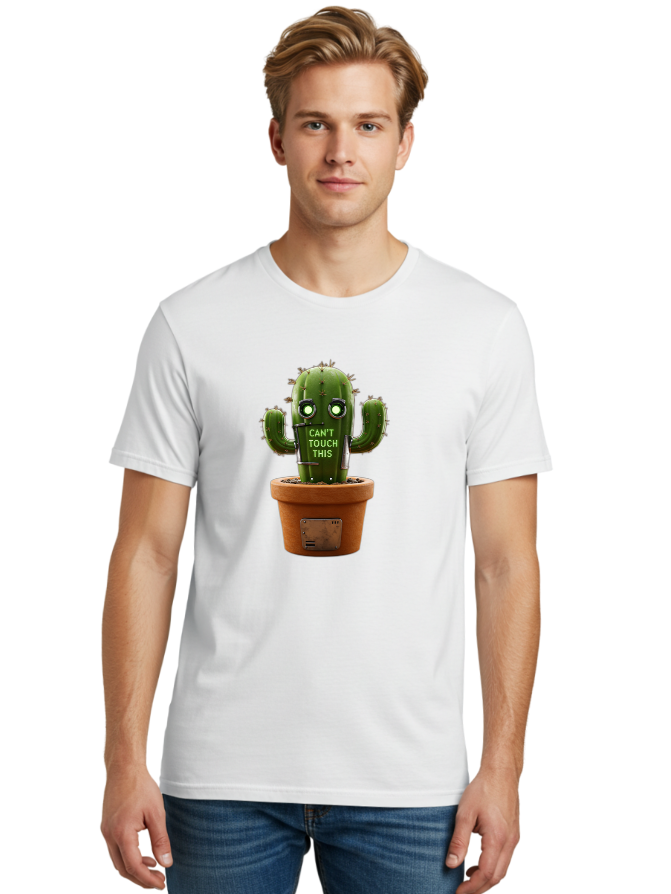 Can-T-Touch-This-Cactus-3 Men'S Graphic Tee, 100% Cotton, Comfortable Casual Summer Wear, Machine Washable, Vintage Camera, Old Camera, Antique Camera, Black Camera, Classic Photography, Photography Equipment, Nostalgic Device, Film Camera, Bak171