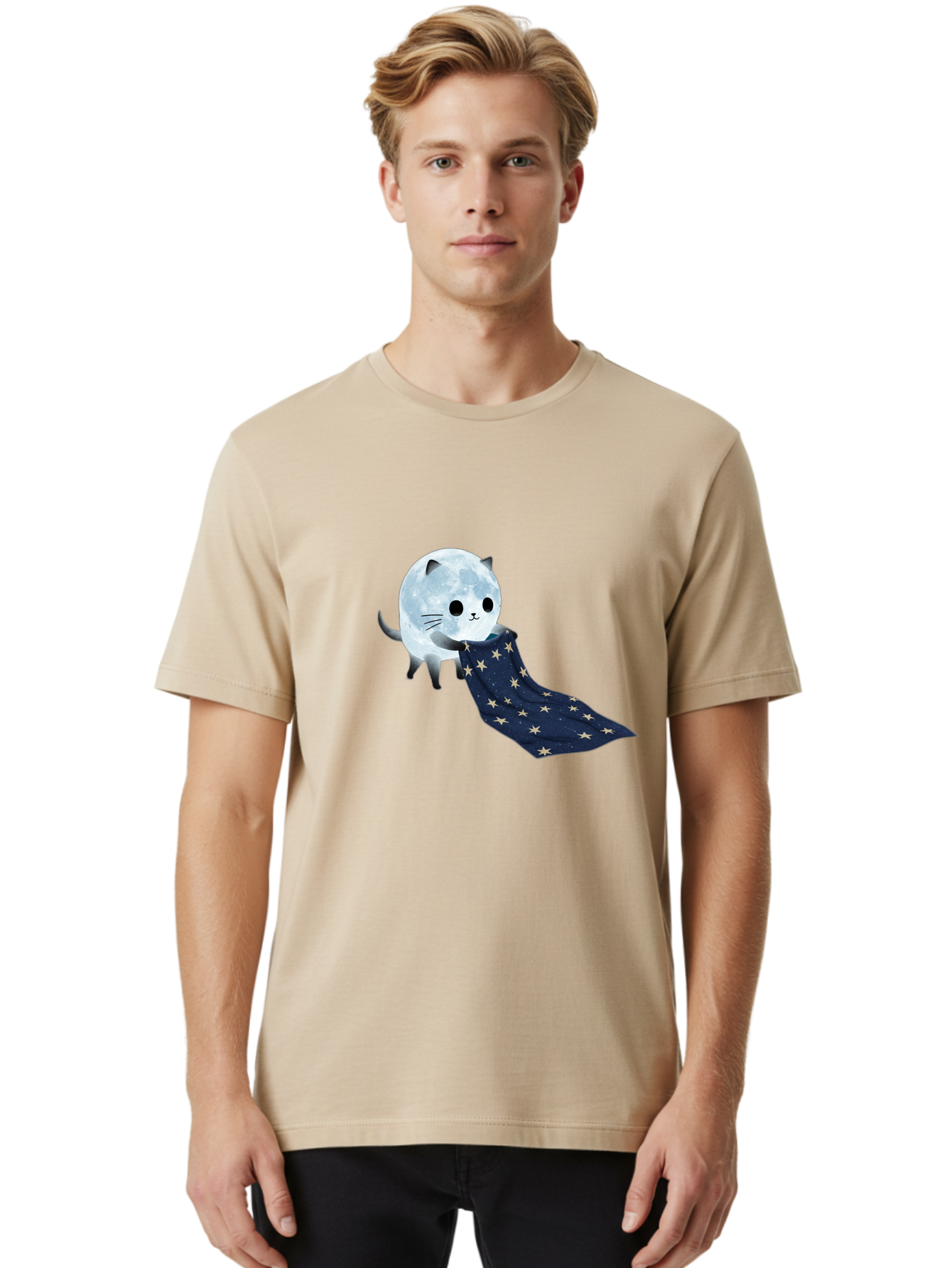 Cat-And-Moon Men'S Graphic Tee, 100% Cotton, Comfortable Casual Summer Wear, Machine Washable, Vintage Camera, Old Camera, Antique Camera, Black Camera, Classic Photography, Photography Equipment, Nostalgic Device, Film Camera, Camera Art Bak183