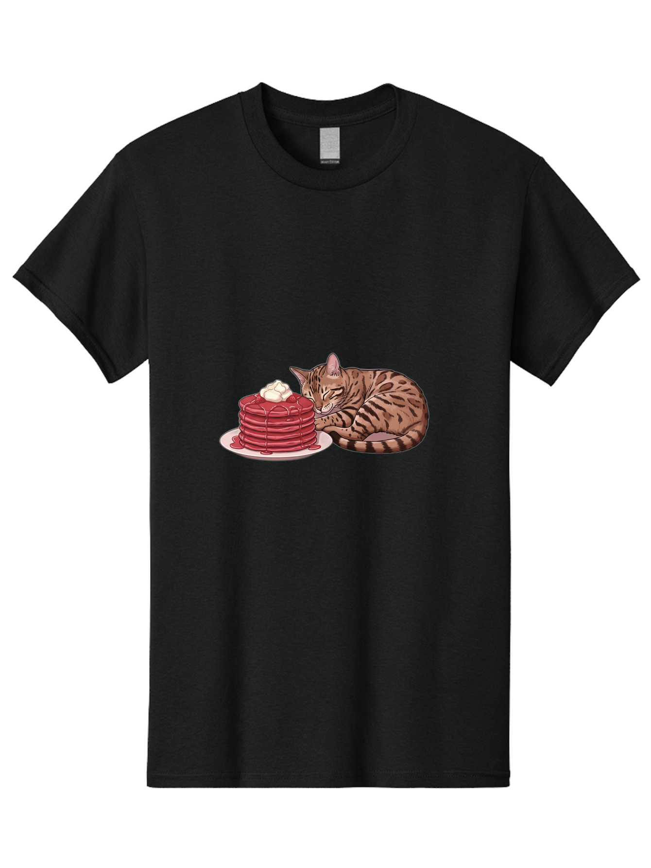 Cat-And-Pancakes-1 Men'S Graphic Tee, 100% Cotton, Comfortable Casual Summer Wear, Machine Washable, Vintage Camera, Old Camera, Antique Camera, Black Camera, Classic Photography, Photography Equipment, Nostalgic Device, Film Camera, Bak184