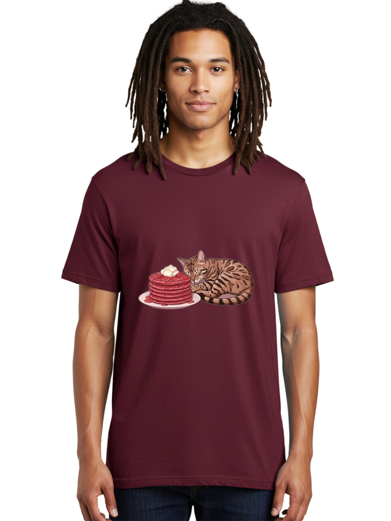 Cat-And-Pancakes-1 Men'S Graphic Tee, 100% Cotton, Comfortable Casual Summer Wear, Machine Washable, Vintage Camera, Old Camera, Antique Camera, Black Camera, Classic Photography, Photography Equipment, Nostalgic Device, Film Camera, Bak184