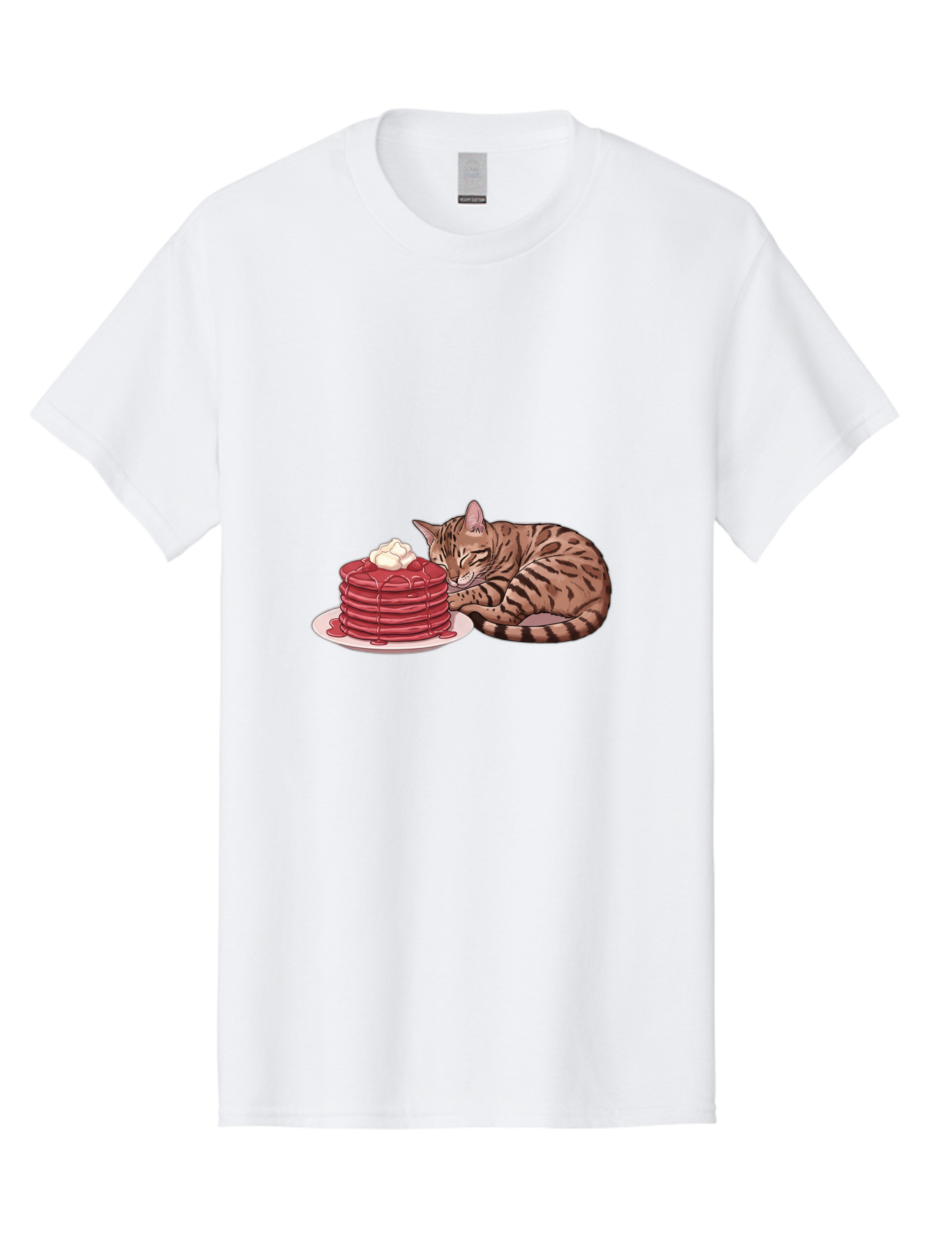 Cat-And-Pancakes-1 Men'S Graphic Tee, 100% Cotton, Comfortable Casual Summer Wear, Machine Washable, Vintage Camera, Old Camera, Antique Camera, Black Camera, Classic Photography, Photography Equipment, Nostalgic Device, Film Camera, Bak184