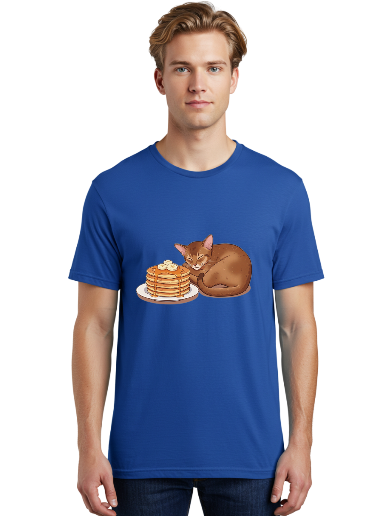 Cat-And-Pancakes-3 Men'S Graphic Tee, 100% Cotton, Comfortable Casual Summer Wear, Machine Washable, Vintage Camera, Old Camera, Antique Camera, Black Camera, Classic Photography, Photography Equipment, Nostalgic Device, Film Camera, Bak186