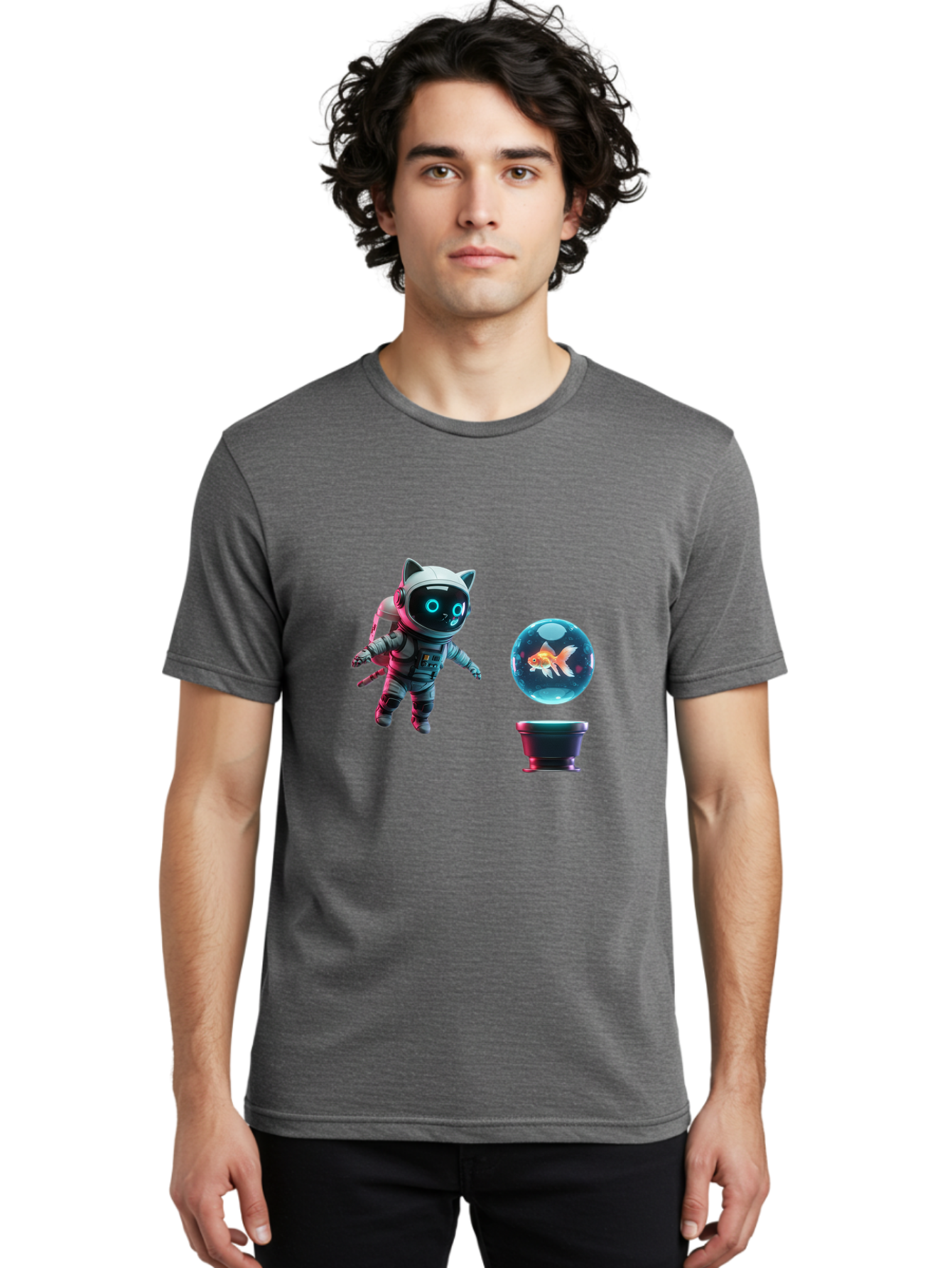 Cat-Astronaut-1 Men'S Graphic Tee, 100% Cotton, Comfortable Casual Summer Wear, Machine Washable, Vintage Camera, Old Camera, Antique Camera, Black Camera, Classic Photography, Photography Equipment, Nostalgic Device, Film Camera, Camera Art Bak189