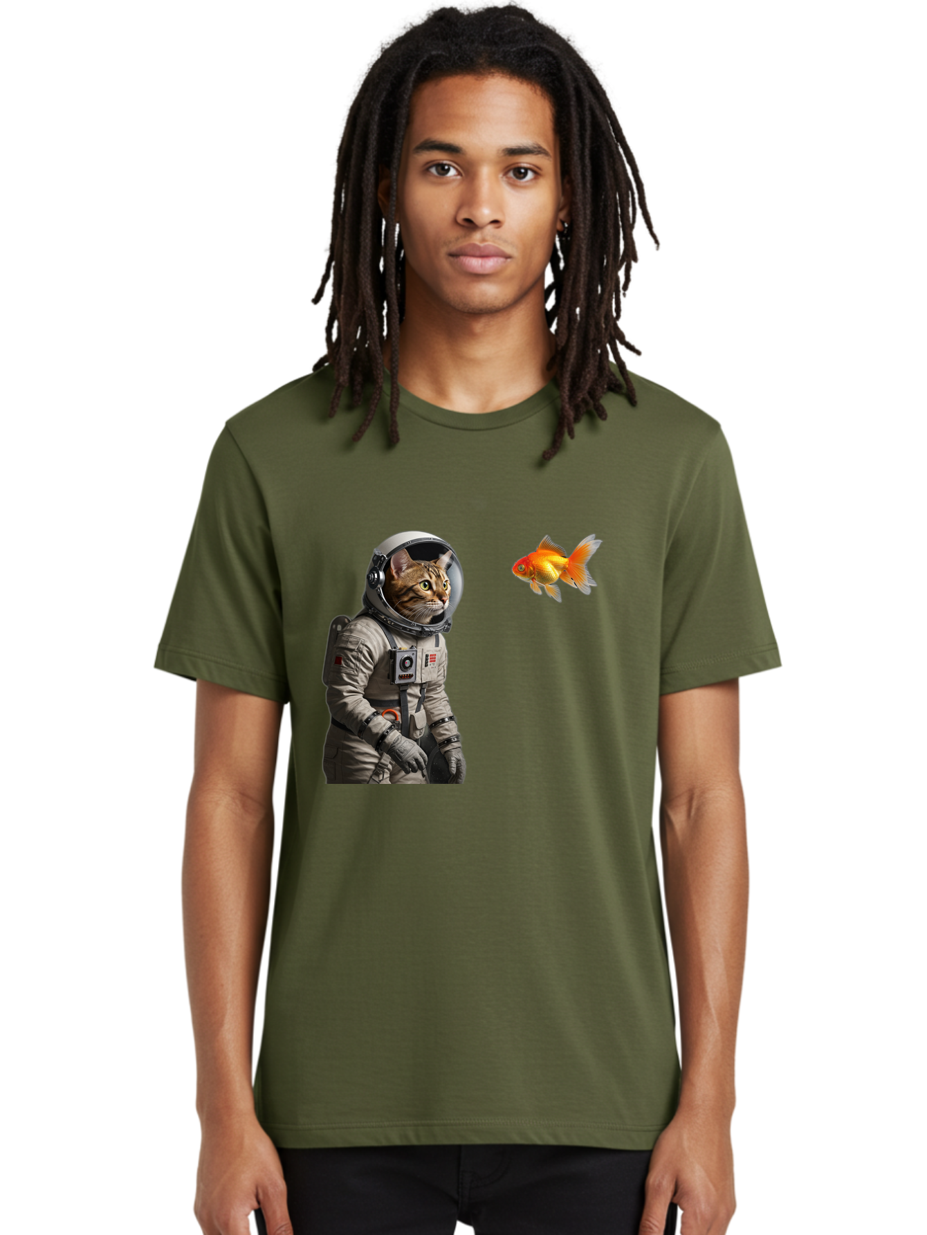 Cat-Astronaut-2 Men'S Graphic Tee, 100% Cotton, Comfortable Casual Summer Wear, Machine Washable, Vintage Camera, Old Camera, Antique Camera, Black Camera, Classic Photography, Photography Equipment, Nostalgic Device, Film Camera, Camera Art Bak190