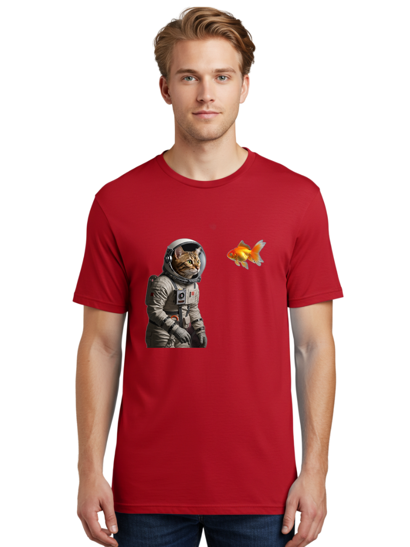 Cat-Astronaut-2 Men'S Graphic Tee, 100% Cotton, Comfortable Casual Summer Wear, Machine Washable, Vintage Camera, Old Camera, Antique Camera, Black Camera, Classic Photography, Photography Equipment, Nostalgic Device, Film Camera, Camera Art Bak190