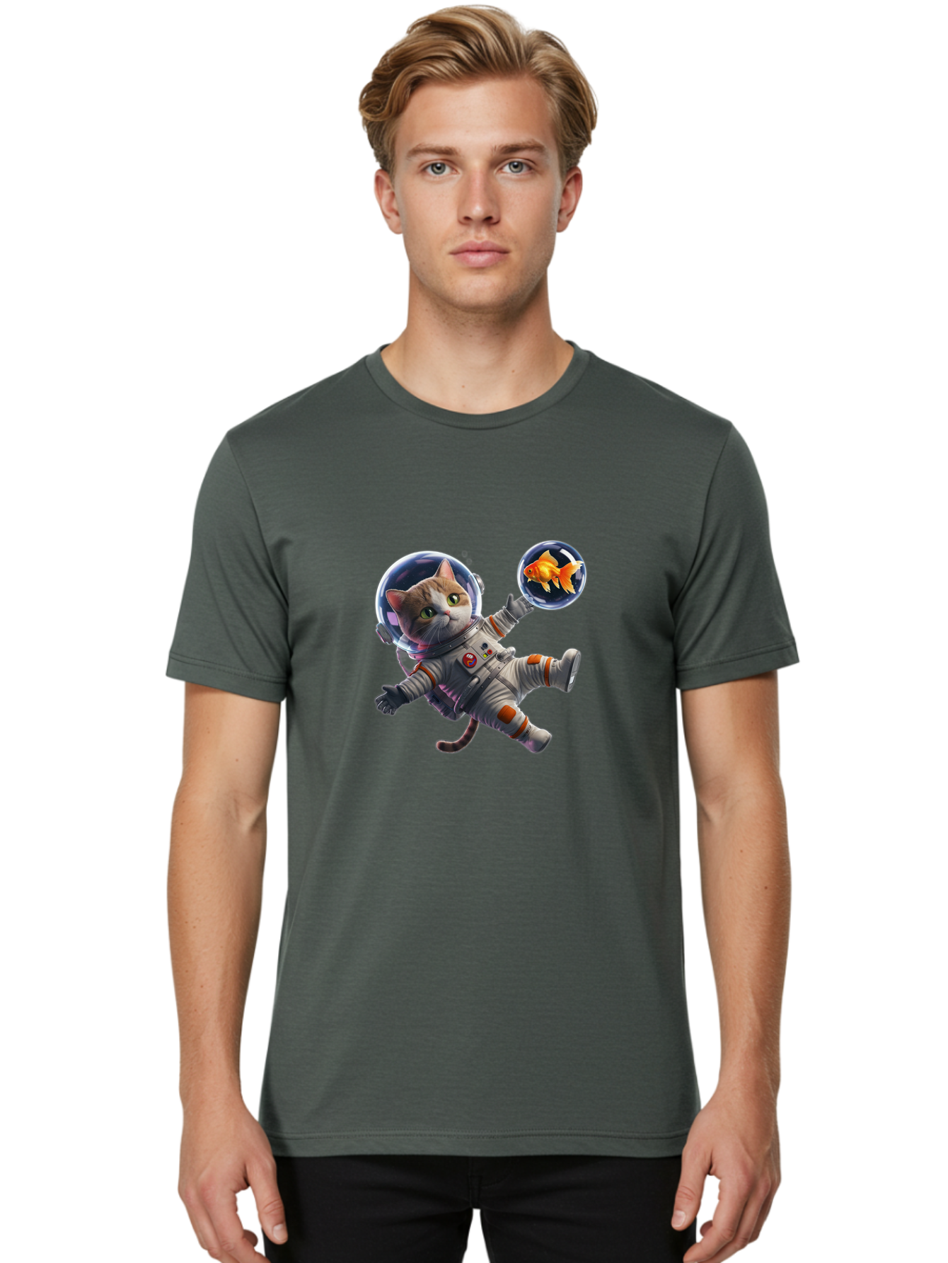 Cat-Astronaut Men'S Graphic Tee, 100% Cotton, Comfortable Casual Summer Wear, Machine Washable, Vintage Camera, Old Camera, Antique Camera, Black Camera, Classic Photography, Photography Equipment, Nostalgic Device, Film Camera, Camera Art Bak191