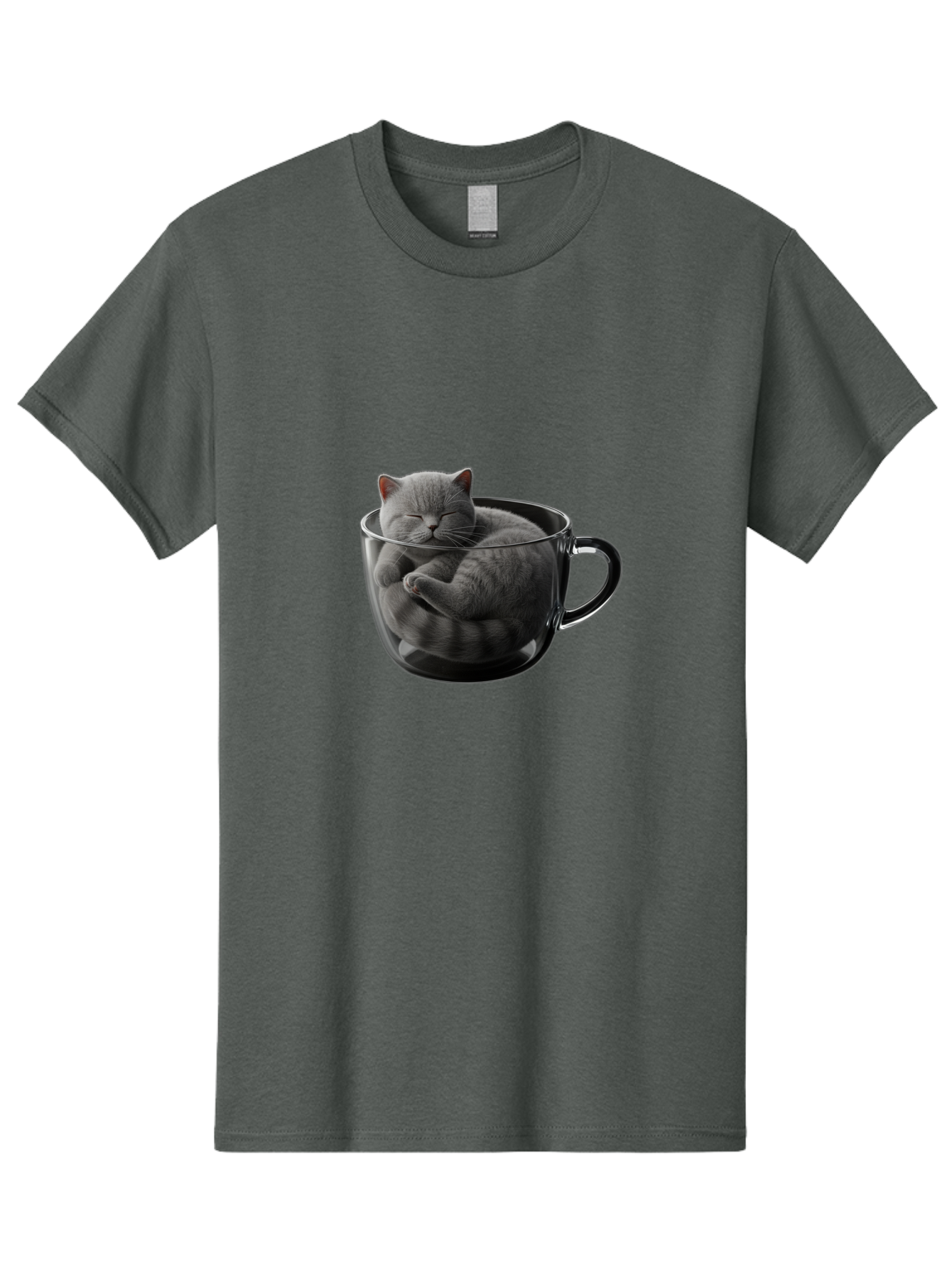 Cat-In-Coffee-Cup-1 Men'S Graphic Tee, 100% Cotton, Comfortable Casual Summer Wear, Machine Washable, Vintage Camera, Old Camera, Antique Camera, Black Camera, Classic Photography, Photography Equipment, Nostalgic Device, Film Camera, Bak193