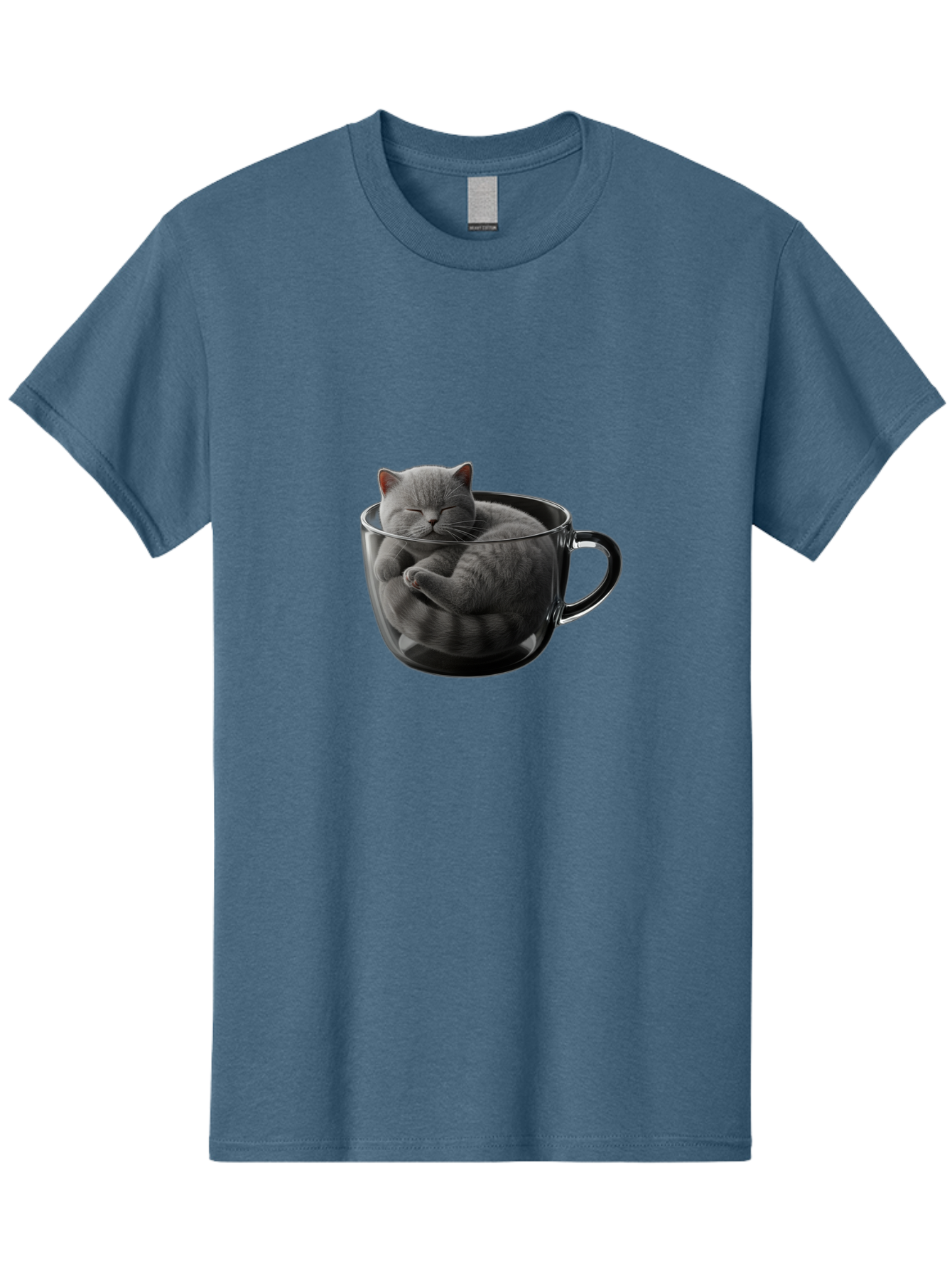 Cat-In-Coffee-Cup-1 Men'S Graphic Tee, 100% Cotton, Comfortable Casual Summer Wear, Machine Washable, Vintage Camera, Old Camera, Antique Camera, Black Camera, Classic Photography, Photography Equipment, Nostalgic Device, Film Camera, Bak193