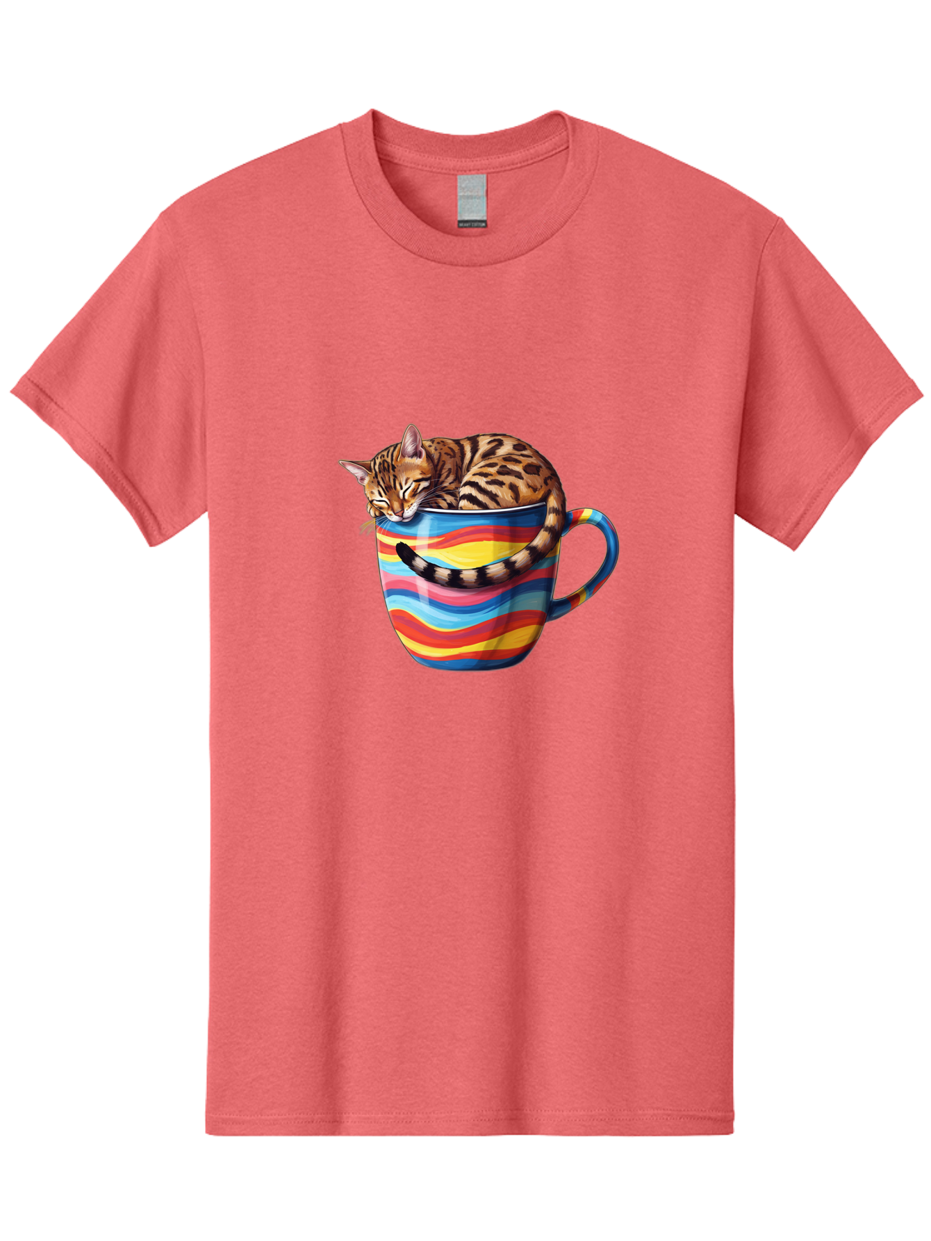 Cat-In-Coffee-Cup-2 Men'S Graphic Tee, 100% Cotton, Comfortable Casual Summer Wear, Machine Washable, Vintage Camera, Old Camera, Antique Camera, Black Camera, Classic Photography, Photography Equipment, Nostalgic Device, Film Camera, Bak194