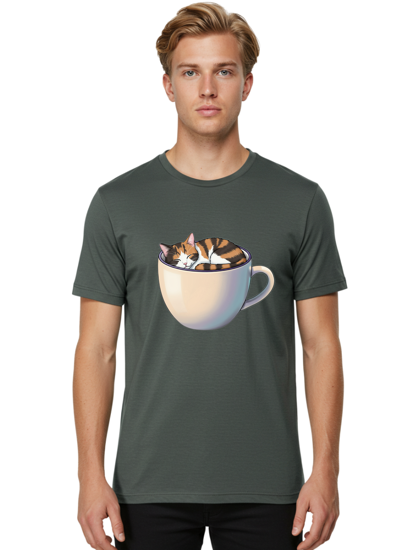 Cat-In-Cup Men'S Graphic Tee, 100% Cotton, Comfortable Casual Summer Wear, Machine Washable, Vintage Camera, Old Camera, Antique Camera, Black Camera, Classic Photography, Photography Equipment, Nostalgic Device, Film Camera, Camera Art Bak197