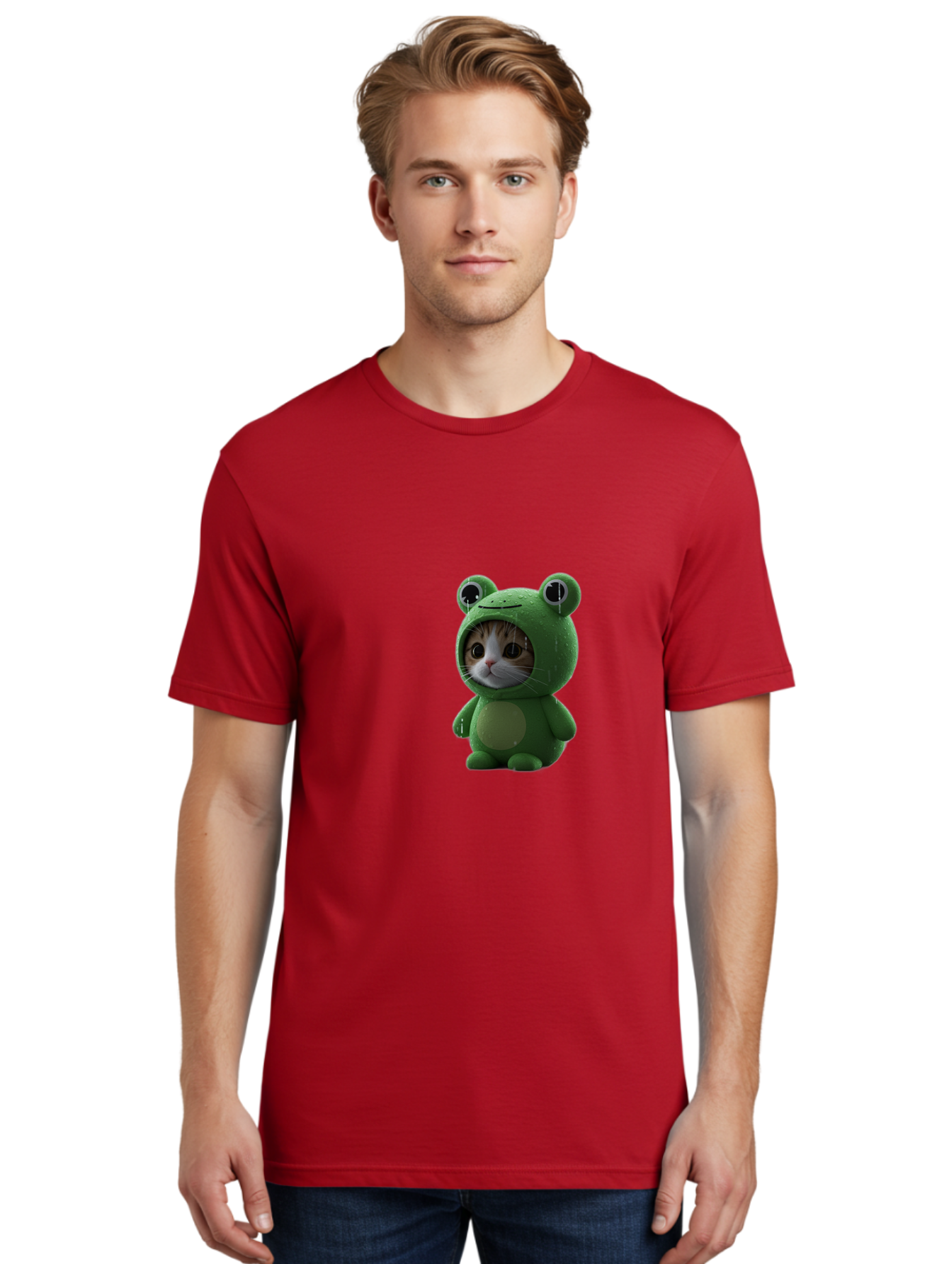 Cat-In-Frog-Costume-2 Men'S Graphic Tee, 100% Cotton, Comfortable Casual Summer Wear, Machine Washable, Vintage Camera, Old Camera, Antique Camera, Black Camera, Classic Photography, Photography Equipment, Nostalgic Device, Film Camera, Bak199