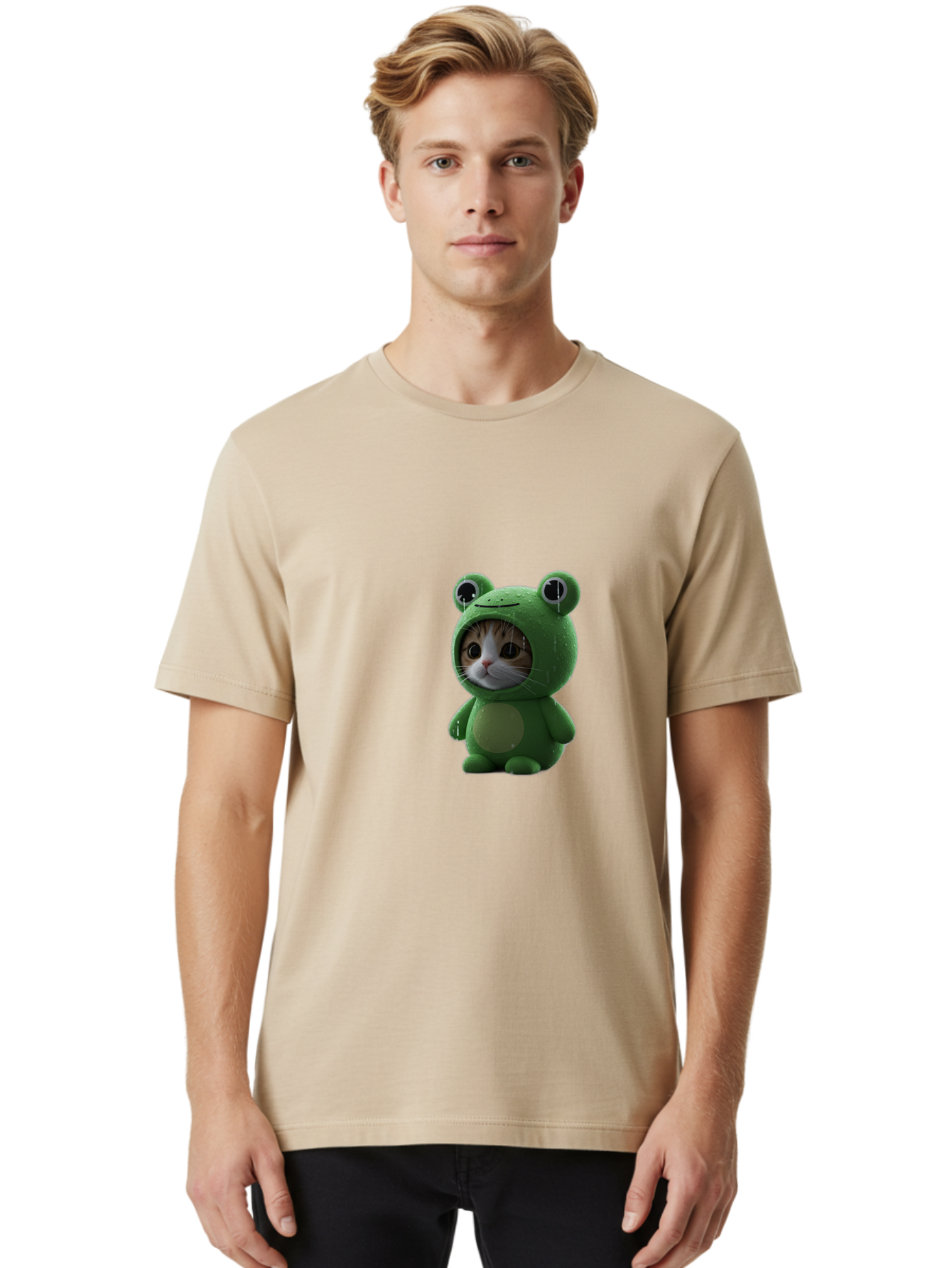 Cat-In-Frog-Costume-2 Men'S Graphic Tee, 100% Cotton, Comfortable Casual Summer Wear, Machine Washable, Vintage Camera, Old Camera, Antique Camera, Black Camera, Classic Photography, Photography Equipment, Nostalgic Device, Film Camera, Bak199