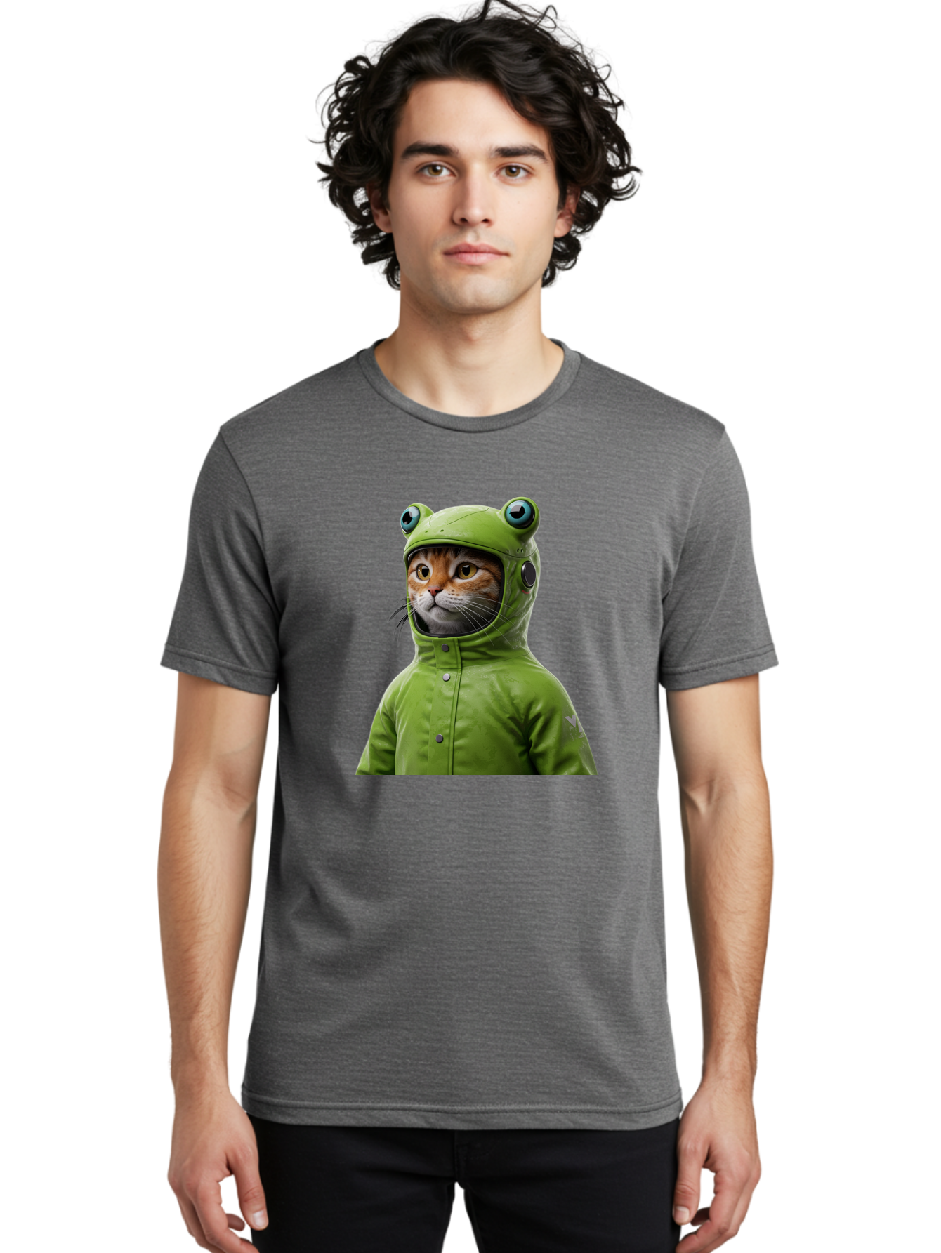 Cat-In-Frog-Costume-5 Men'S Graphic Tee, 100% Cotton, Comfortable Casual Summer Wear, Machine Washable, Vintage Camera, Old Camera, Antique Camera, Black Camera, Classic Photography, Photography Equipment, Nostalgic Device, Film Camera, Bak202