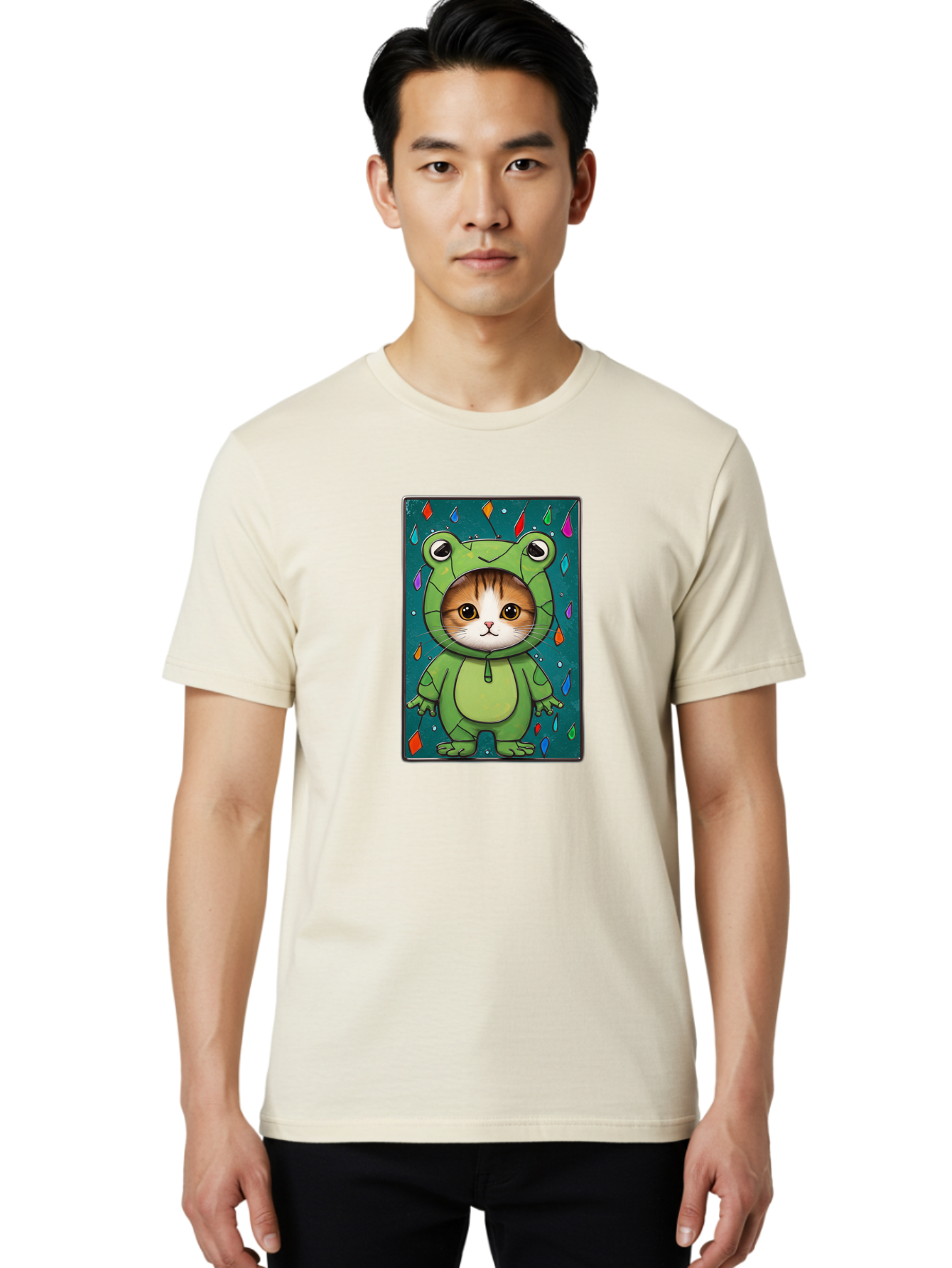 Cat-In-Frog-Costume-6 Men'S Graphic Tee, 100% Cotton, Comfortable Casual Summer Wear, Machine Washable, Vintage Camera, Old Camera, Antique Camera, Black Camera, Classic Photography, Photography Equipment, Nostalgic Device, Film Camera, Bak203