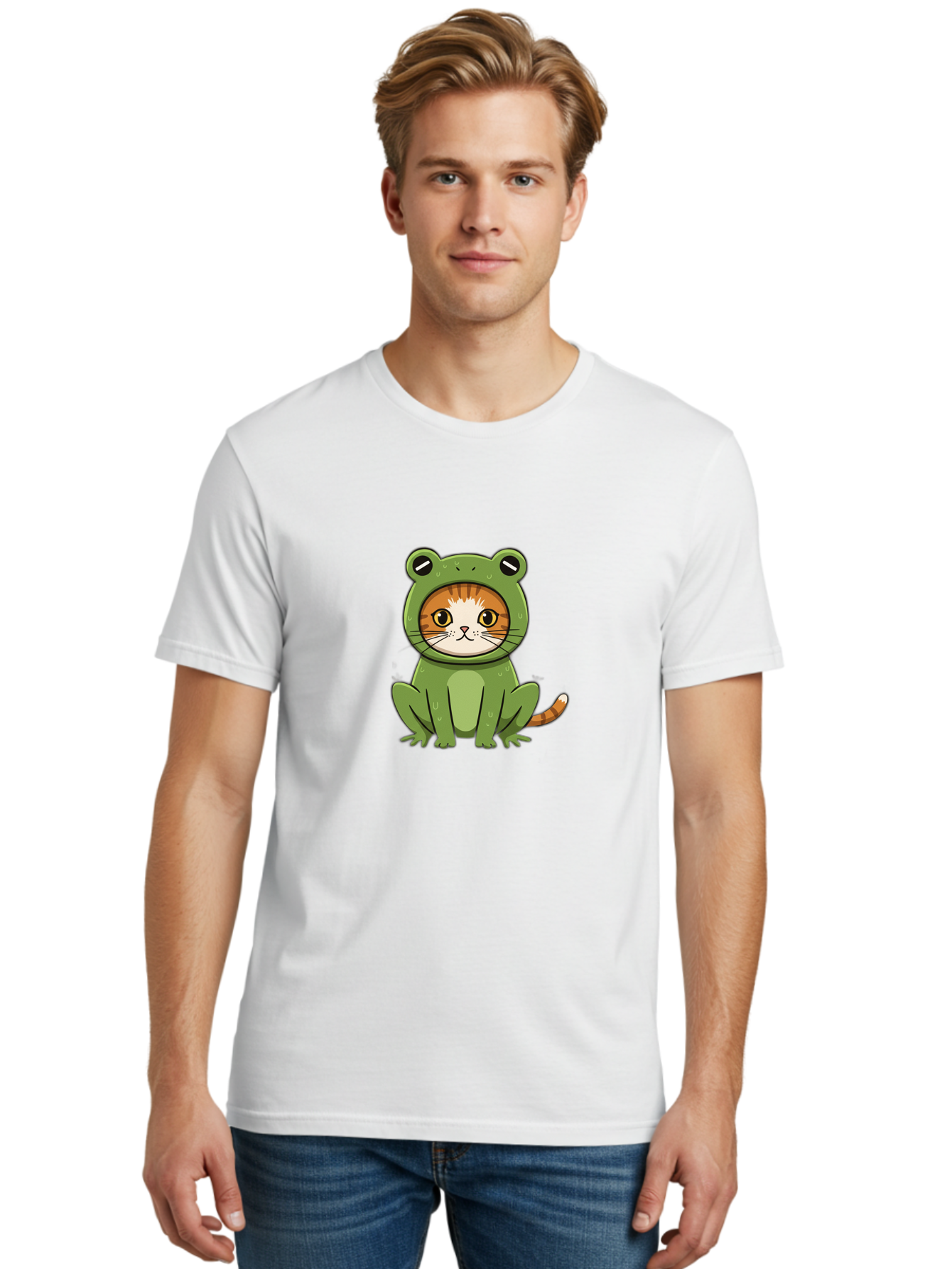 Cat-In-Frog-Costume-7 Men'S Graphic Tee, 100% Cotton, Comfortable Casual Summer Wear, Machine Washable, Vintage Camera, Old Camera, Antique Camera, Black Camera, Classic Photography, Photography Equipment, Nostalgic Device, Film Camera, Bak204