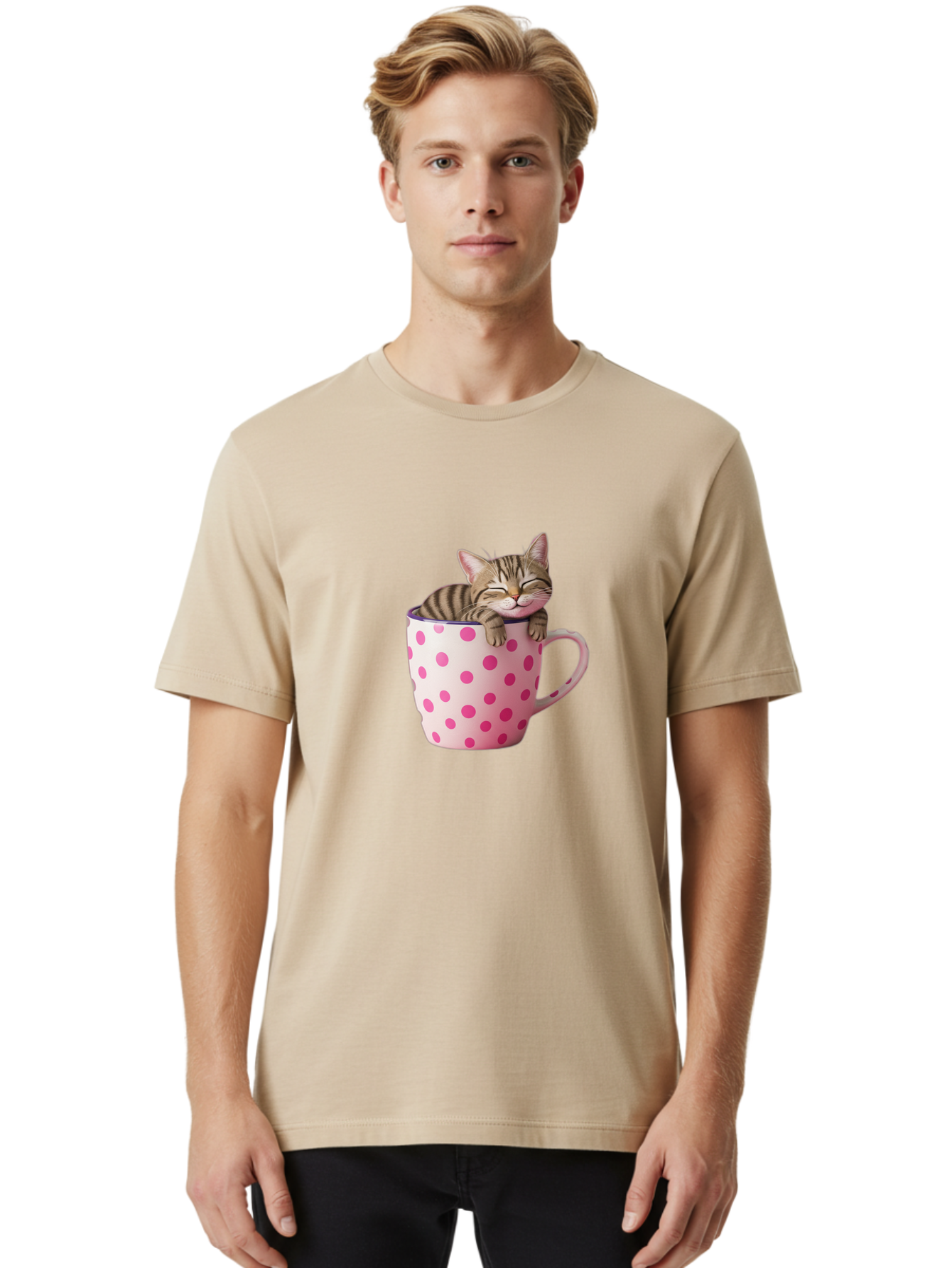 Cat-In-Polka-Dot-Mug Men'S Graphic Tee, 100% Cotton, Comfortable Casual Summer Wear, Machine Washable, Vintage Camera, Old Camera, Antique Camera, Black Camera, Classic Photography, Photography Equipment, Nostalgic Device, Film Camera, Bak206