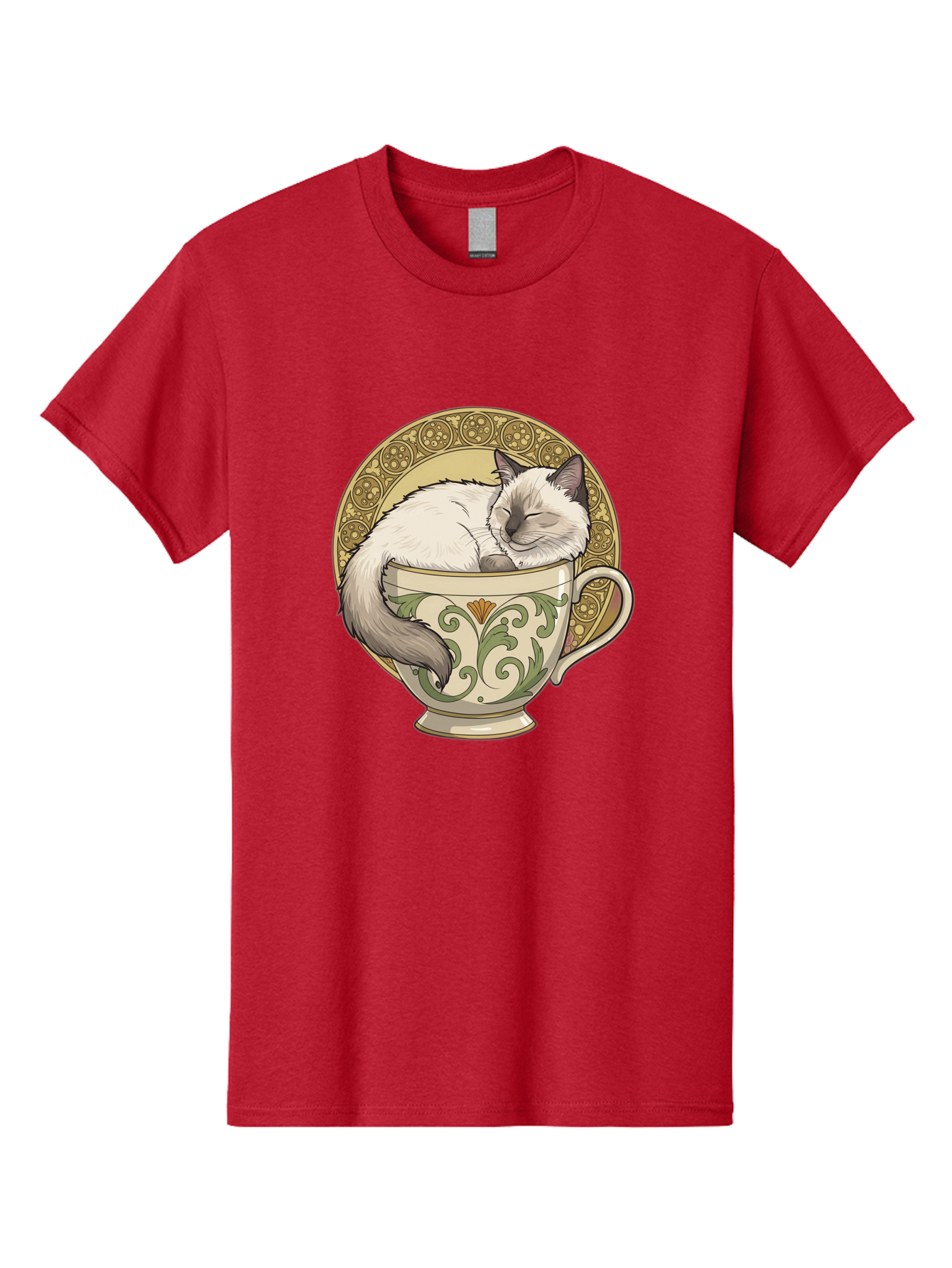 Cat-In-Tea-Cup-1 Men'S Graphic Tee, 100% Cotton, Comfortable Casual Summer Wear, Machine Washable, Vintage Camera, Old Camera, Antique Camera, Black Camera, Classic Photography, Photography Equipment, Nostalgic Device, Film Camera, Camera Art Bak209