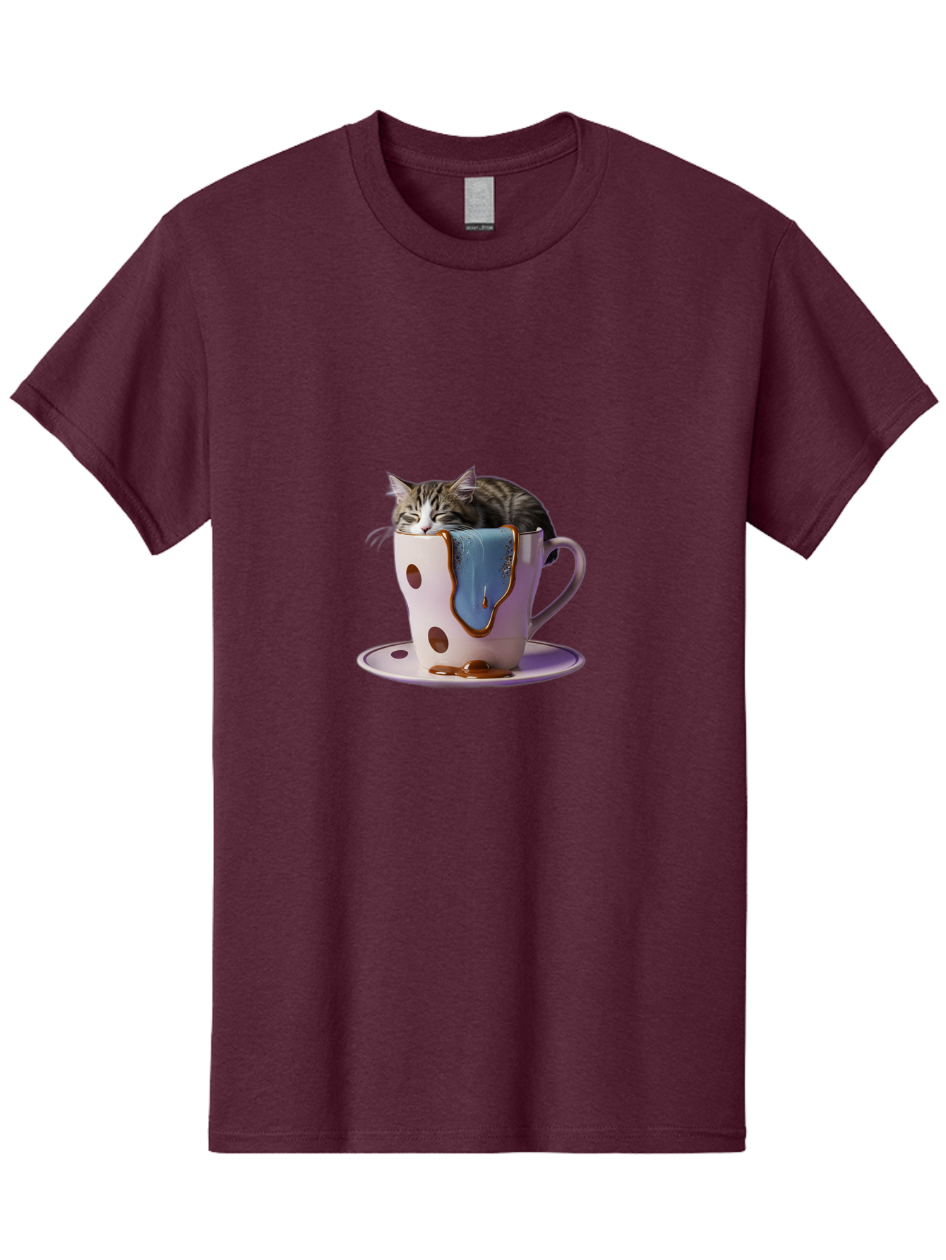 Cat-In-Tea-Cup-2 Men'S Graphic Tee, 100% Cotton, Comfortable Casual Summer Wear, Machine Washable, Vintage Camera, Old Camera, Antique Camera, Black Camera, Classic Photography, Photography Equipment, Nostalgic Device, Film Camera, Camera Art Bak210