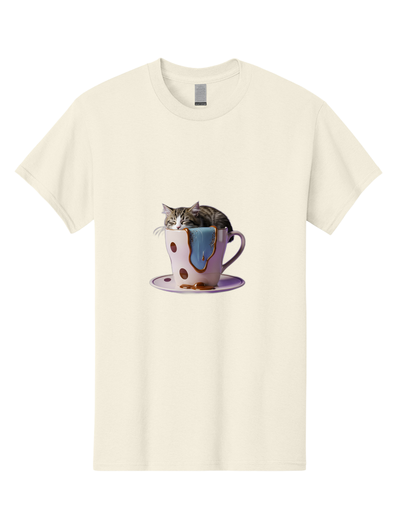 Cat-In-Tea-Cup-2 Men'S Graphic Tee, 100% Cotton, Comfortable Casual Summer Wear, Machine Washable, Vintage Camera, Old Camera, Antique Camera, Black Camera, Classic Photography, Photography Equipment, Nostalgic Device, Film Camera, Camera Art Bak210