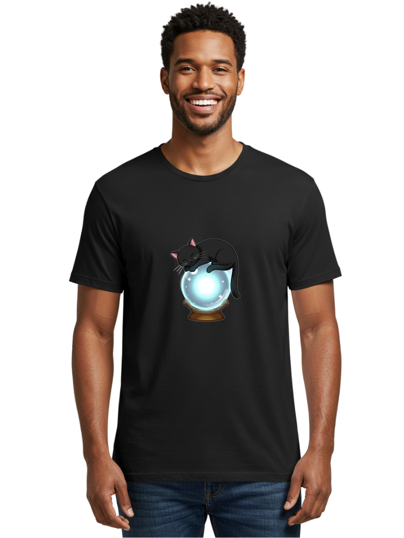 Cat-On-Crystal-Ball Men'S Graphic Tee, 100% Cotton, Comfortable Casual Summer Wear, Machine Washable, Vintage Camera, Old Camera, Antique Camera, Black Camera, Classic Photography, Photography Equipment, Nostalgic Device, Film Camera, Bak214