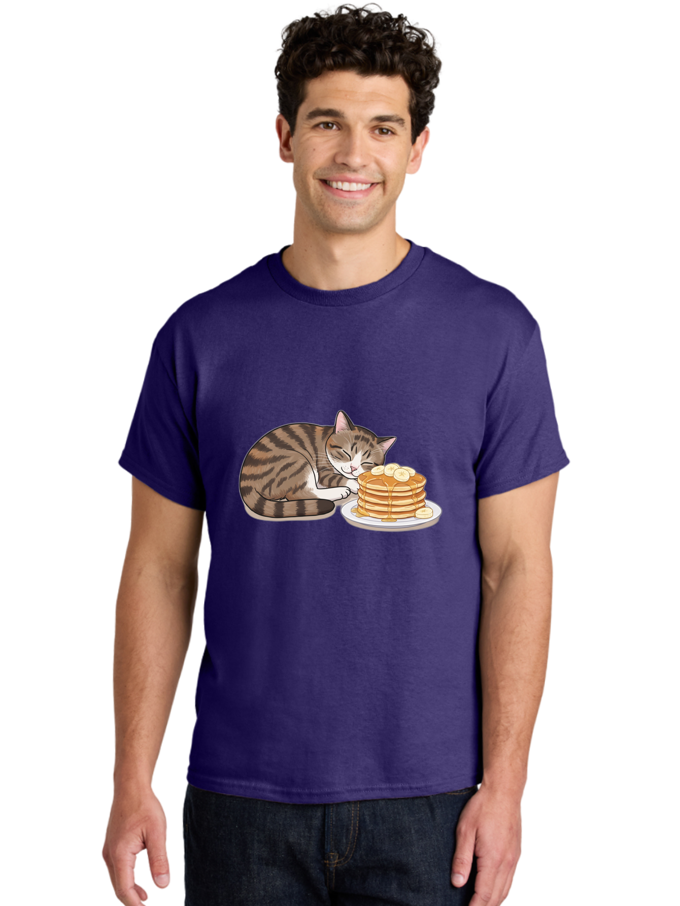 Cat-Pancakes Men'S Graphic Tee, 100% Cotton, Comfortable Casual Summer Wear, Machine Washable, Vintage Camera, Old Camera, Antique Camera, Black Camera, Classic Photography, Photography Equipment, Nostalgic Device, Film Camera, Camera Art Bak215