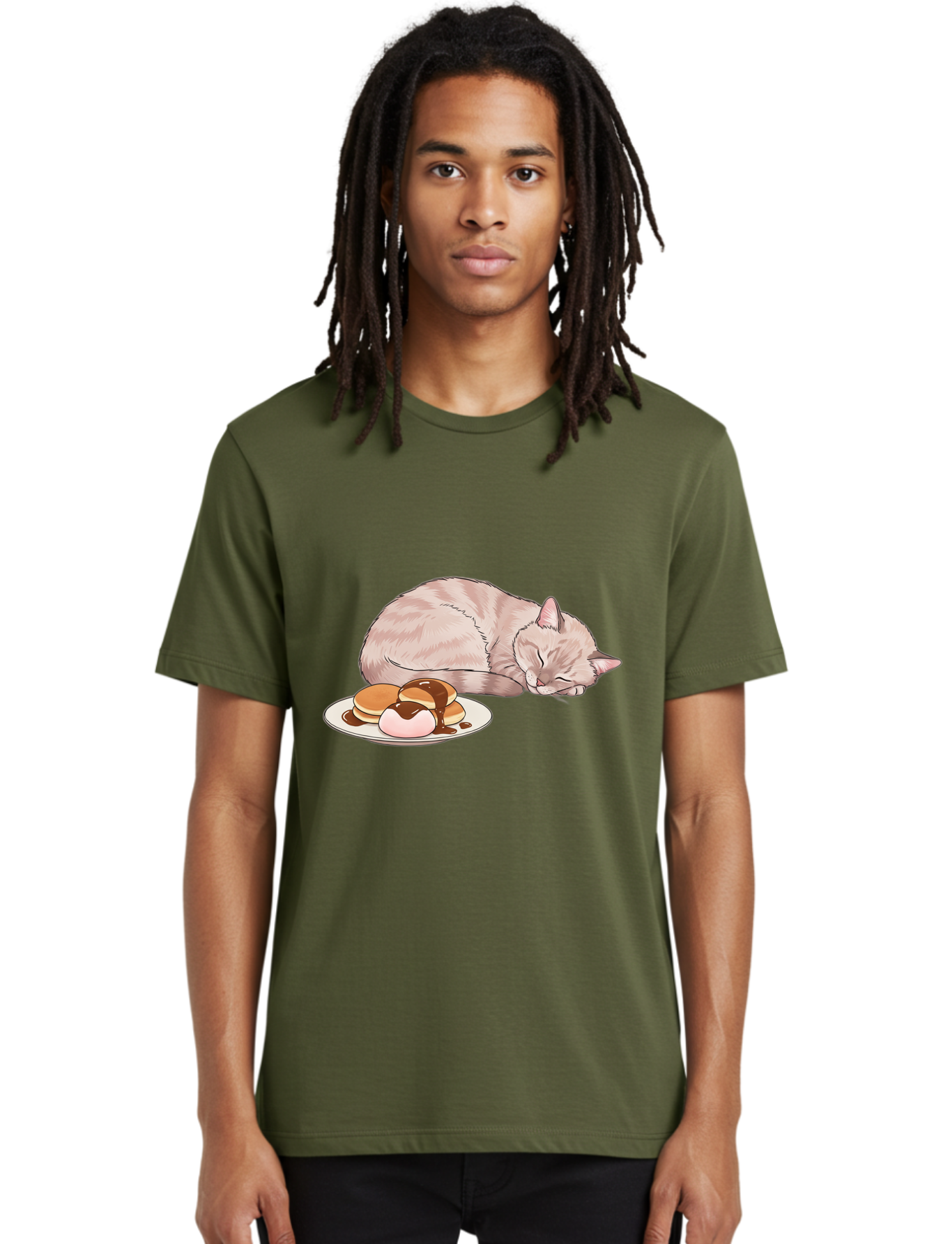 Cat-Sleeping-Near-Pancakes Men'S Graphic Tee, 100% Cotton, Comfortable Casual Summer Wear, Machine Washable, Vintage Camera, Old Camera, Antique Camera, Black Camera, Classic Photography, Photography Equipment, Nostalgic Device, Film Camera, Bak217