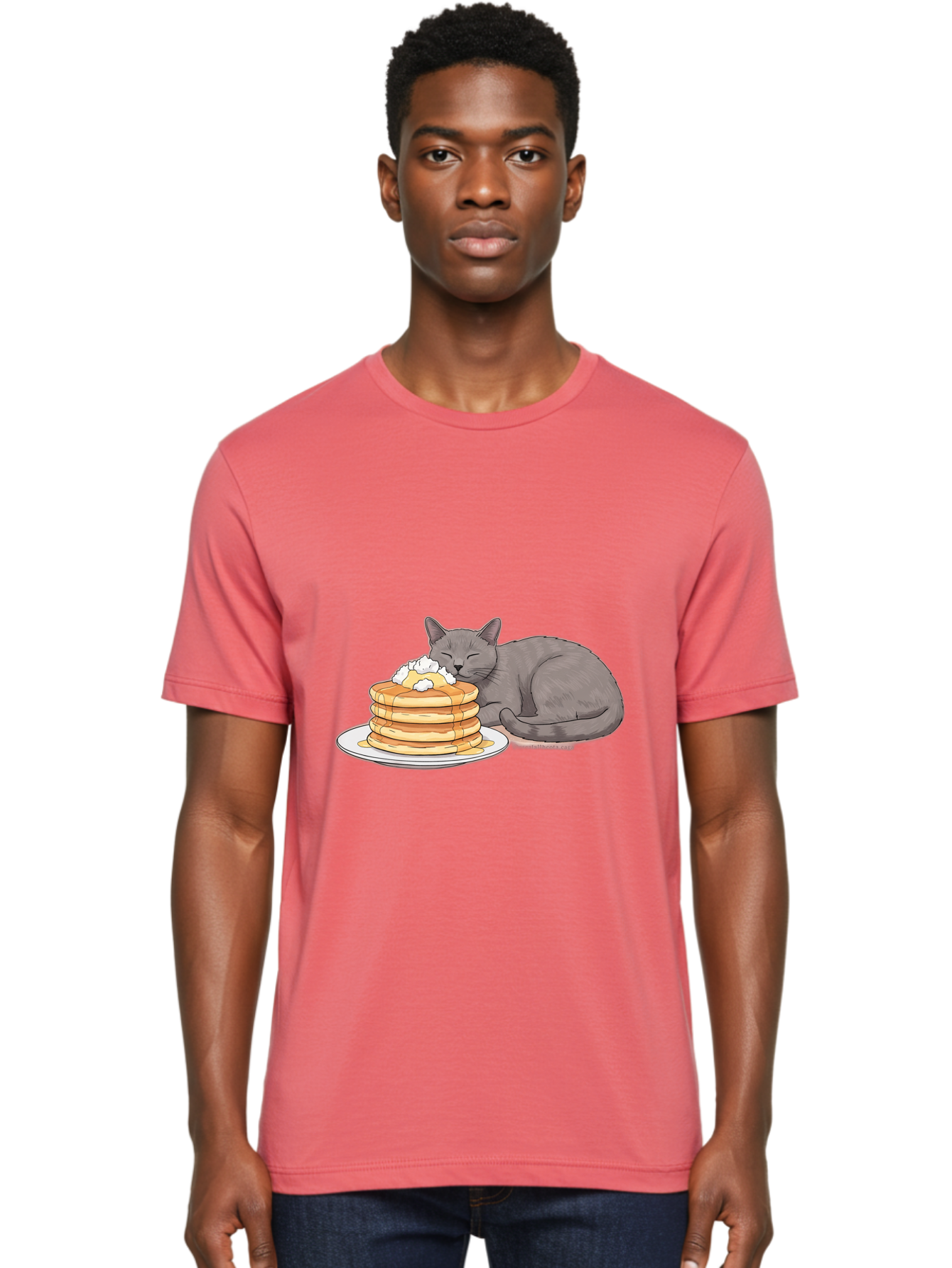 Cat-Sleeping-On-Pancakes-1 Men'S Graphic Tee, 100% Cotton, Comfortable Casual Summer Wear, Machine Washable, Vintage Camera, Old Camera, Antique Camera, Black Camera, Classic Photography, Photography Equipment, Nostalgic Device, Film Camera, Bak220