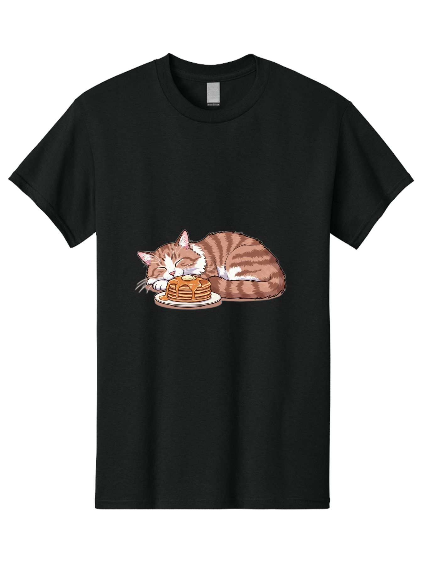 Cat-Sleeping-On-Pancakes-2 Men'S Graphic Tee, 100% Cotton, Comfortable Casual Summer Wear, Machine Washable, Vintage Camera, Old Camera, Antique Camera, Black Camera, Classic Photography, Photography Equipment, Nostalgic Device, Film Camera, Bak221