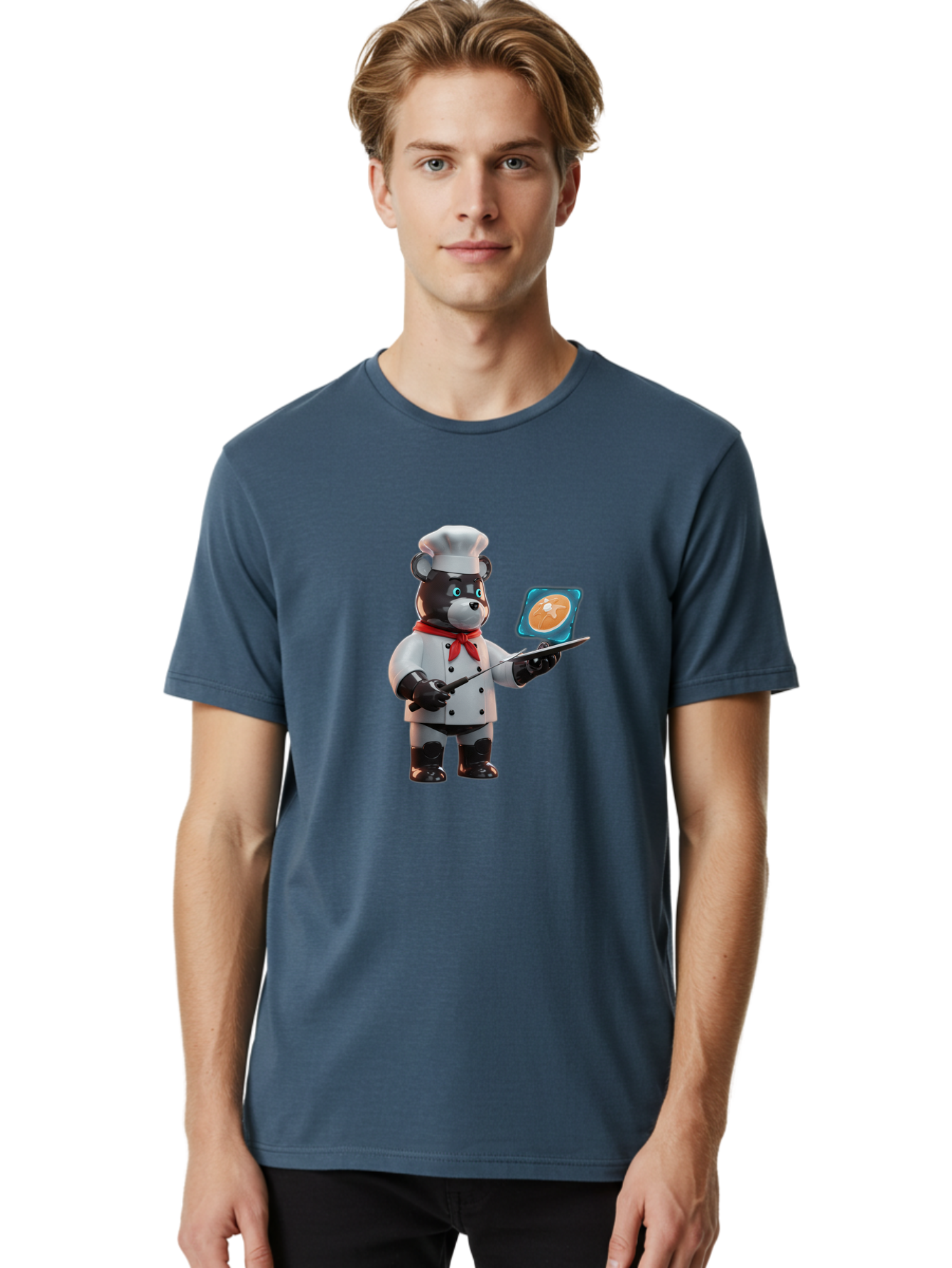Chef-Bear-4 Men'S Graphic Tee, 100% Cotton, Comfortable Casual Summer Wear, Machine Washable, Vintage Camera, Old Camera, Antique Camera, Black Camera, Classic Photography, Photography Equipment, Nostalgic Device, Film Camera, Camera Art Bak233