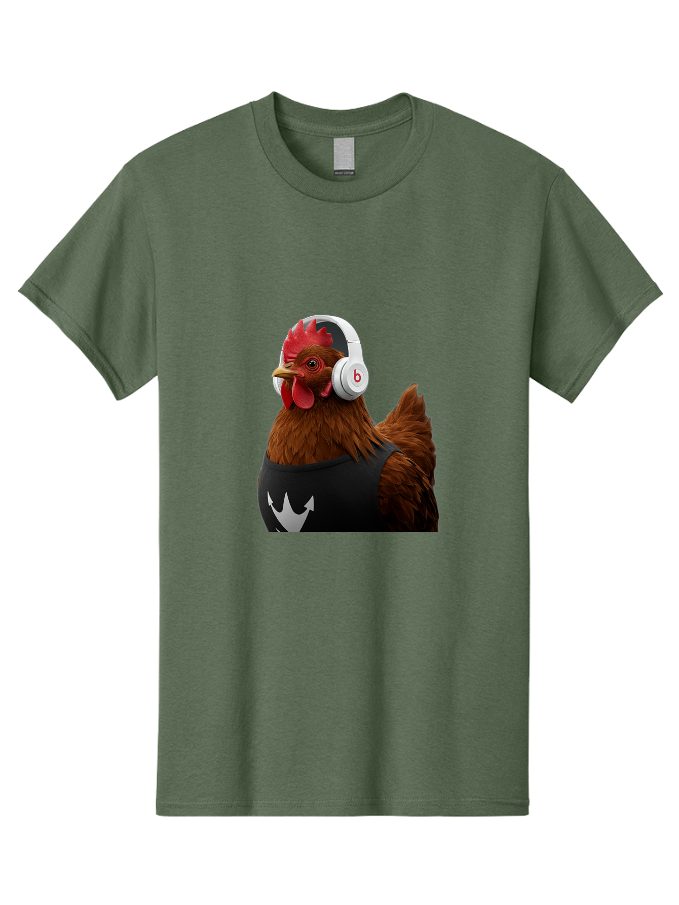 Chicken-With-Beats-Headphones Men'S Graphic Tee, 100% Cotton, Comfortable Casual Summer Wear, Machine Washable, Vintage Camera, Old Camera, Antique Camera, Black Camera, Classic Photography, Photography Equipment, Nostalgic Device, Bak243