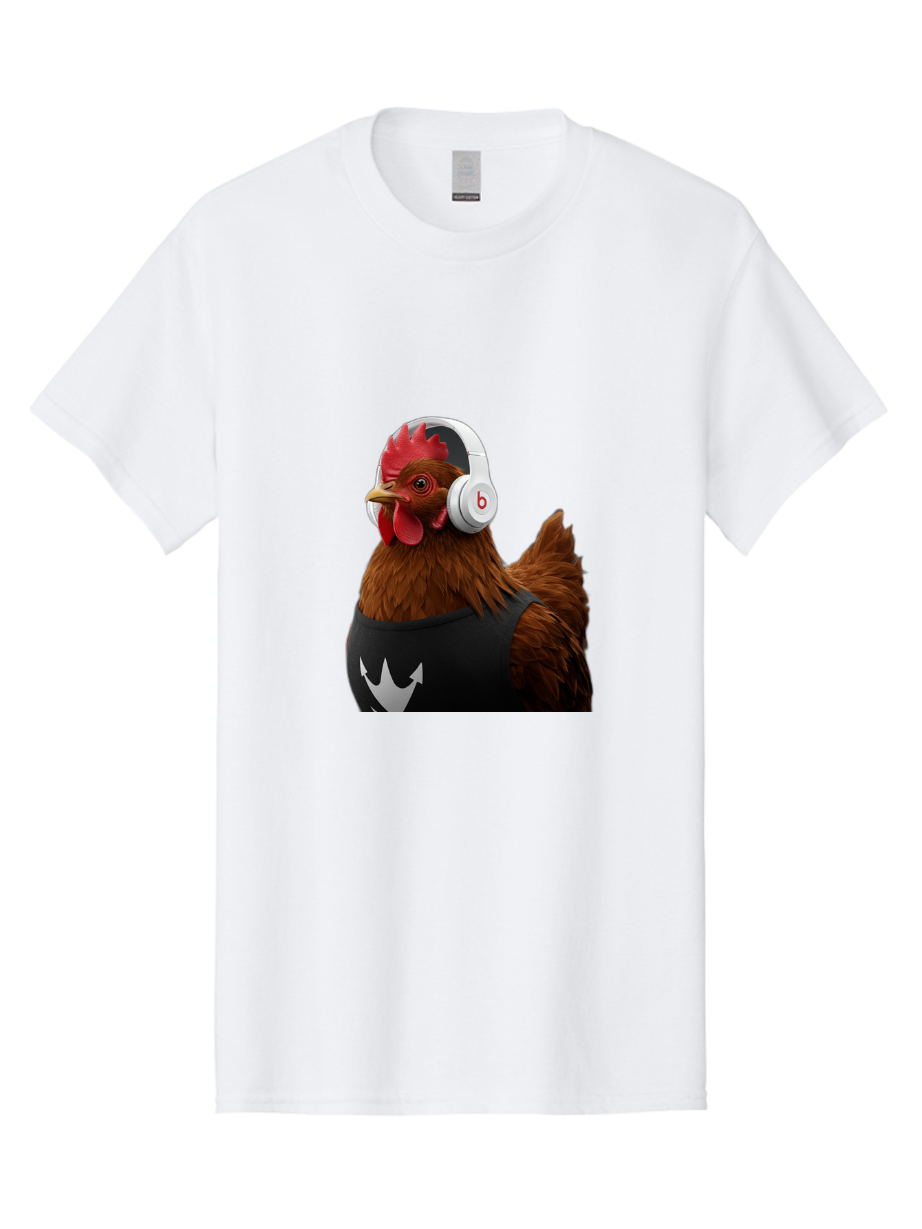 Chicken-With-Beats-Headphones Men'S Graphic Tee, 100% Cotton, Comfortable Casual Summer Wear, Machine Washable, Vintage Camera, Old Camera, Antique Camera, Black Camera, Classic Photography, Photography Equipment, Nostalgic Device, Bak243