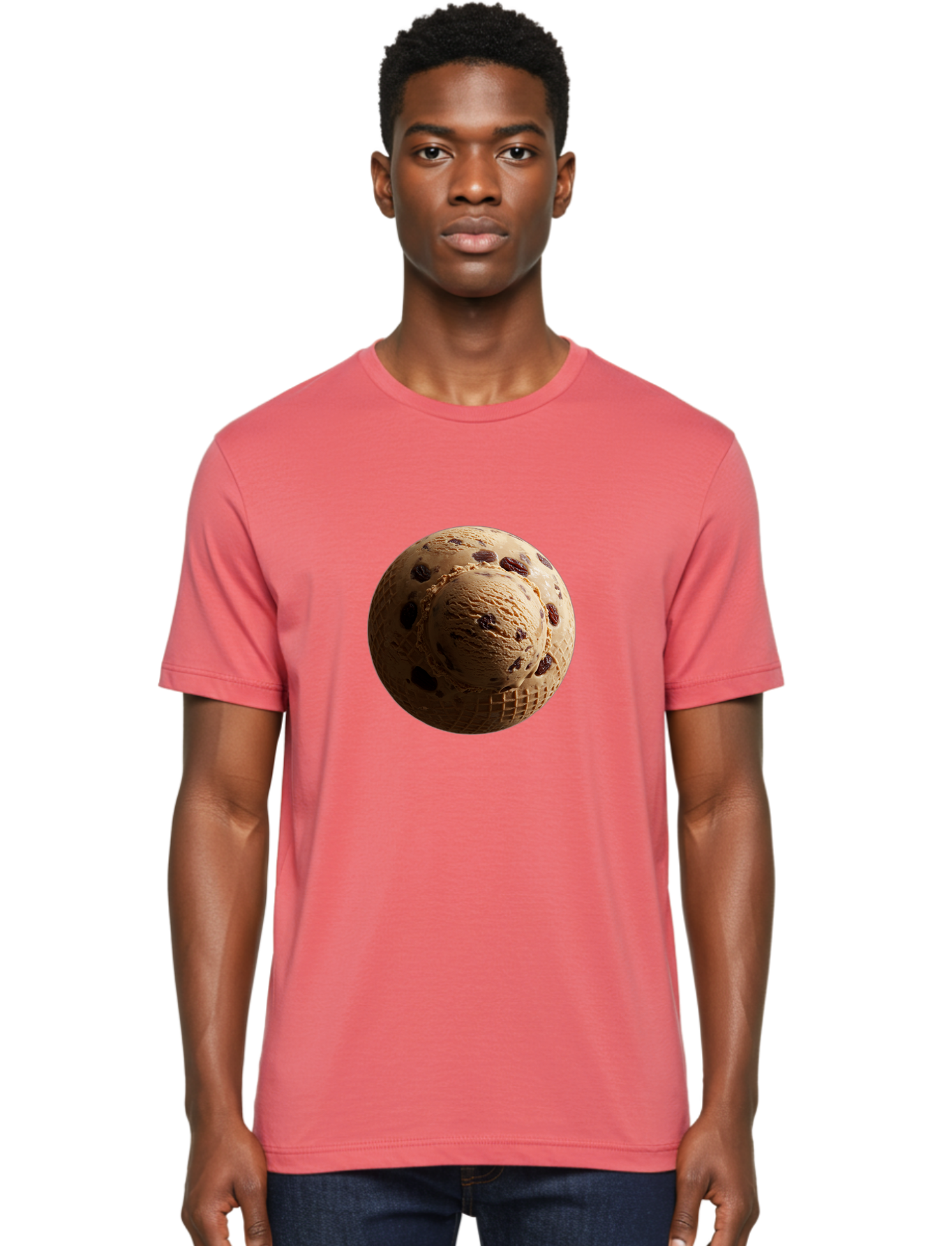 Chocolate-Chip-Ice-Cream-Scoop Men'S Graphic Tee, 100% Cotton, Comfortable Casual Summer Wear, Machine Washable, Vintage Camera, Old Camera, Antique Camera, Black Camera, Classic Photography, Photography Equipment, Nostalgic Device, Bak254