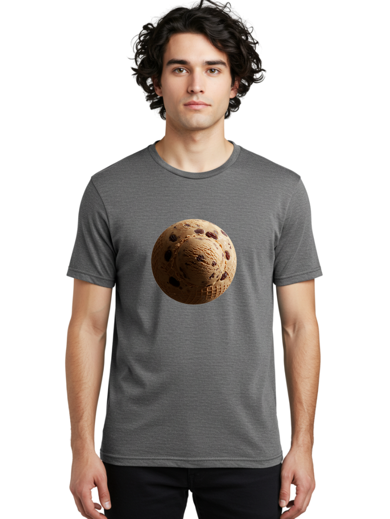 Chocolate-Chip-Ice-Cream-Scoop Men'S Graphic Tee, 100% Cotton, Comfortable Casual Summer Wear, Machine Washable, Vintage Camera, Old Camera, Antique Camera, Black Camera, Classic Photography, Photography Equipment, Nostalgic Device, Bak254