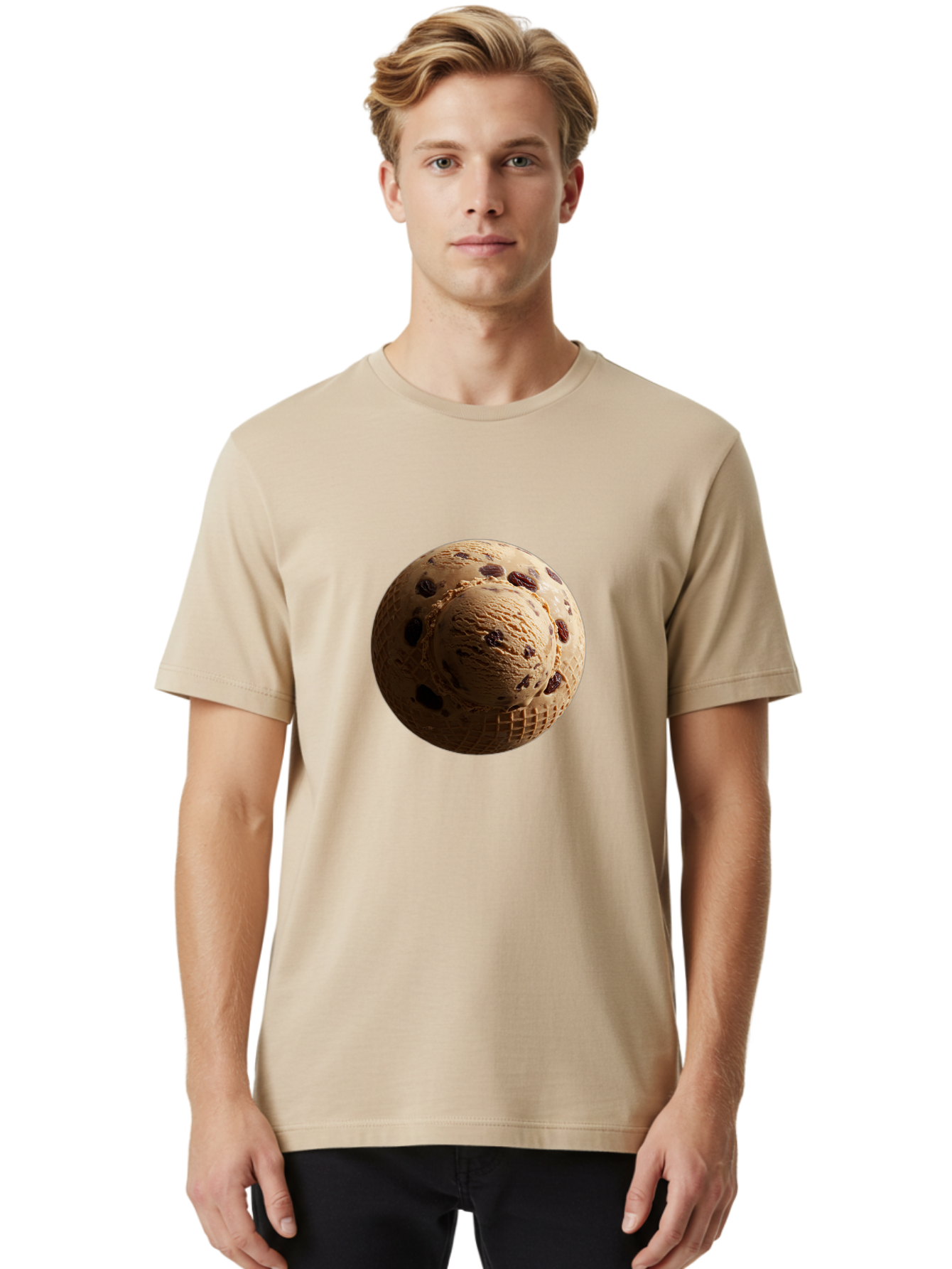 Chocolate-Chip-Ice-Cream-Scoop Men'S Graphic Tee, 100% Cotton, Comfortable Casual Summer Wear, Machine Washable, Vintage Camera, Old Camera, Antique Camera, Black Camera, Classic Photography, Photography Equipment, Nostalgic Device, Bak254