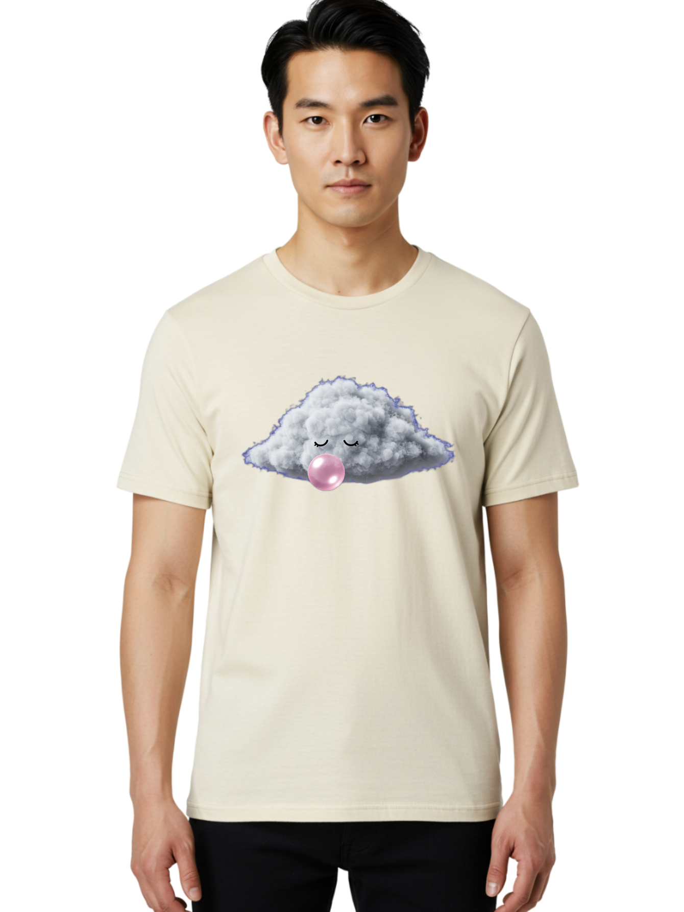 Cloud-Blowing-Bubble-1 Men'S Graphic Tee, 100% Cotton, Comfortable Casual Summer Wear, Machine Washable, Vintage Camera, Old Camera, Antique Camera, Black Camera, Classic Photography, Photography Equipment, Nostalgic Device, Film Camera, Bak264