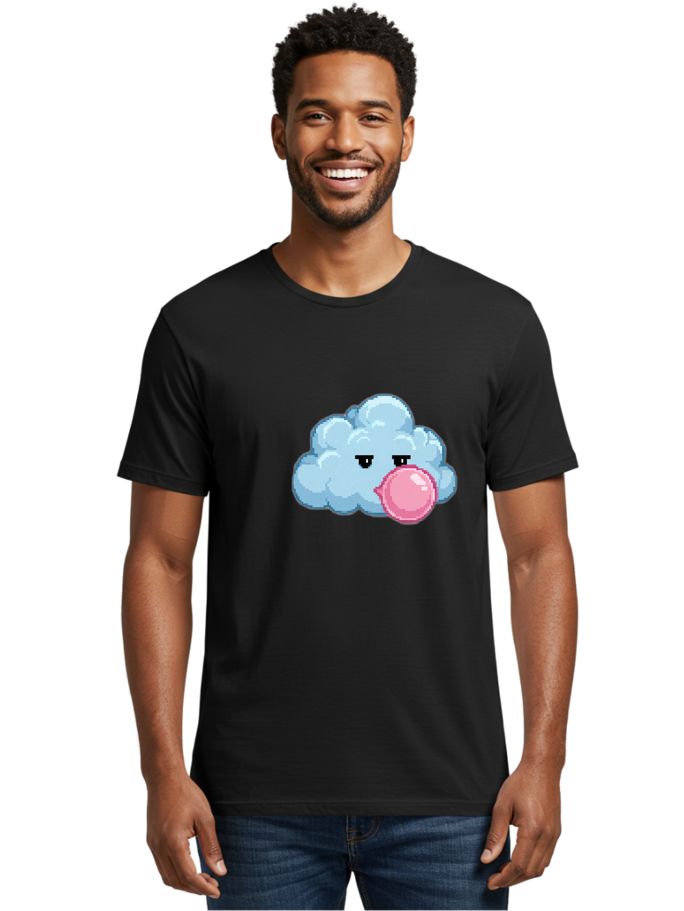 Cloud-Chewing-Pink-Gum Men'S Graphic Tee, 100% Cotton, Comfortable Casual Summer Wear, Machine Washable, Vintage Camera, Old Camera, Antique Camera, Black Camera, Classic Photography, Photography Equipment, Nostalgic Device, Film Camera, Bak268