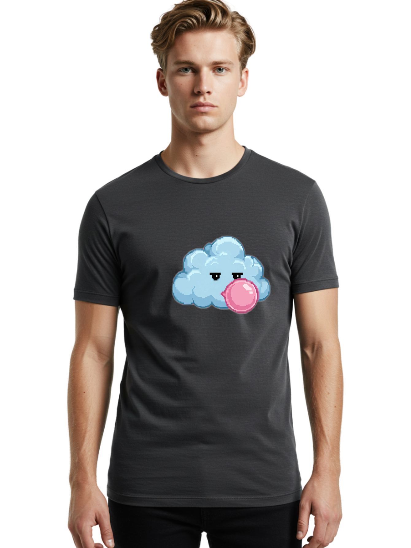 Cloud-Chewing-Pink-Gum Men'S Graphic Tee, 100% Cotton, Comfortable Casual Summer Wear, Machine Washable, Vintage Camera, Old Camera, Antique Camera, Black Camera, Classic Photography, Photography Equipment, Nostalgic Device, Film Camera, Bak268