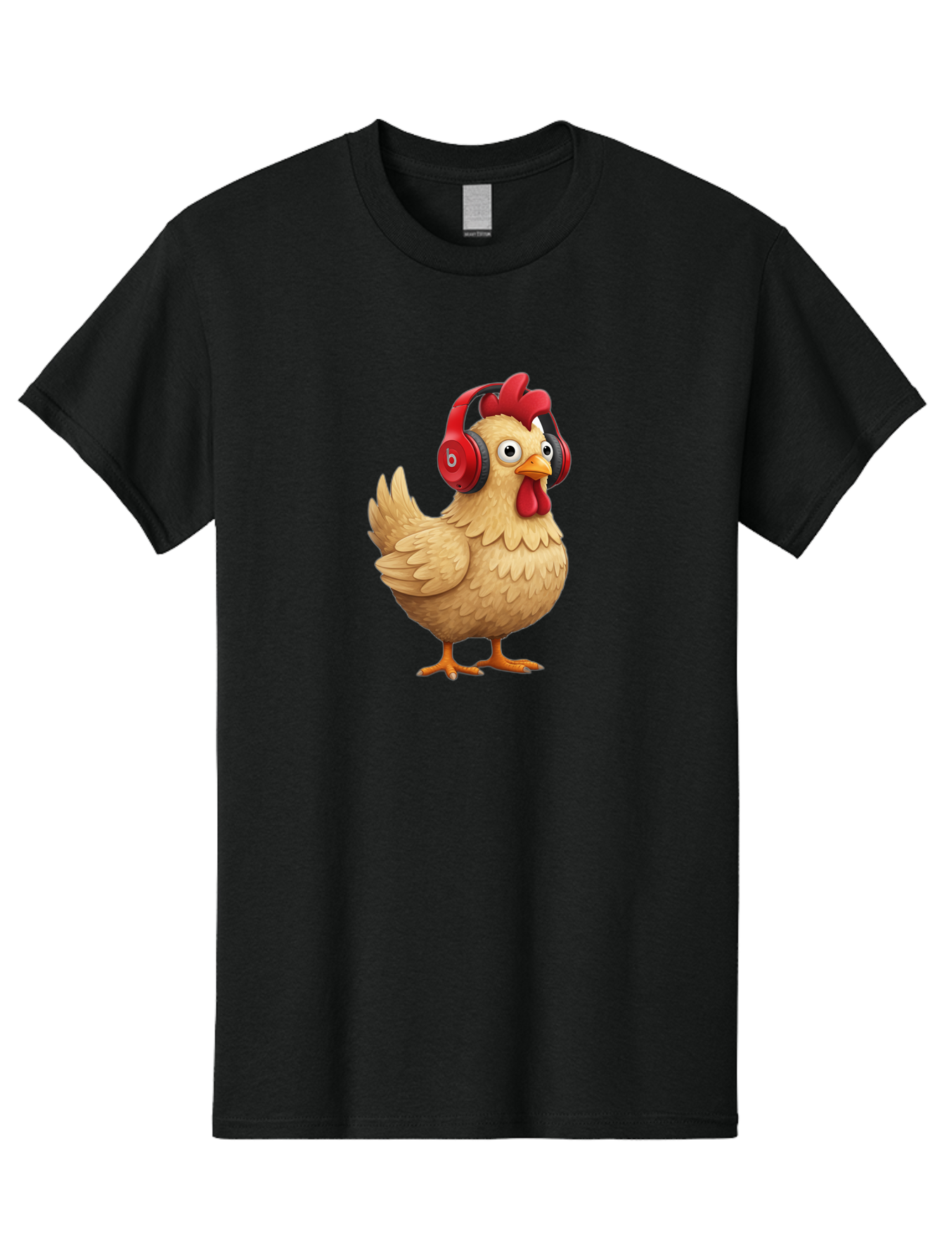 Clucking-Chicken-With-Headphones Men'S Graphic Tee, 100% Cotton, Comfortable Casual Summer Wear, Machine Washable, Vintage Camera, Old Camera, Antique Camera, Black Camera, Classic Photography, Photography Equipment, Nostalgic Device, Bak274