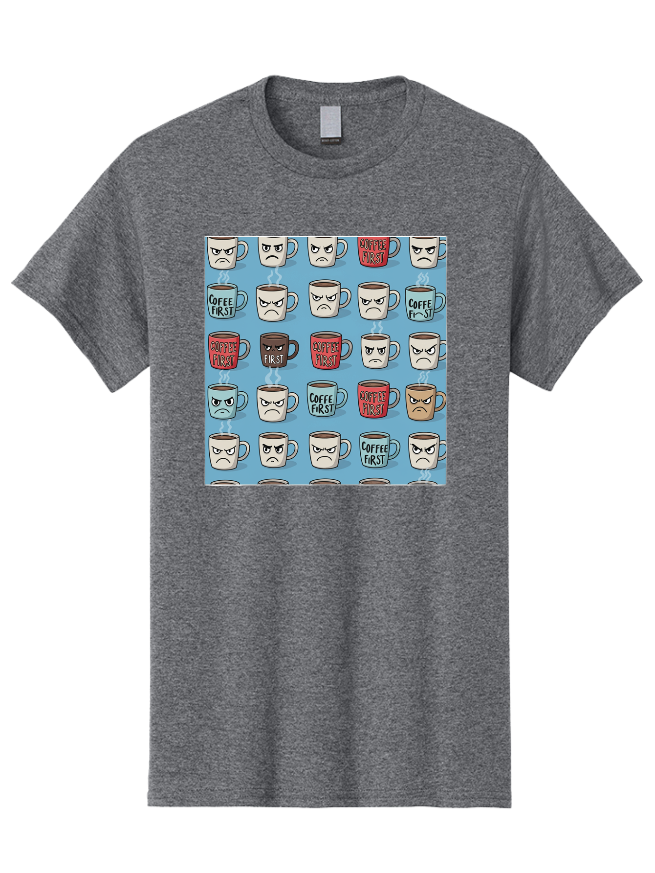 Coffee-First-1 Men'S Graphic Tee, 100% Cotton, Comfortable Casual Summer Wear, Machine Washable, Vintage Camera, Old Camera, Antique Camera, Black Camera, Classic Photography, Photography Equipment, Nostalgic Device, Film Camera, Camera Art Bak279