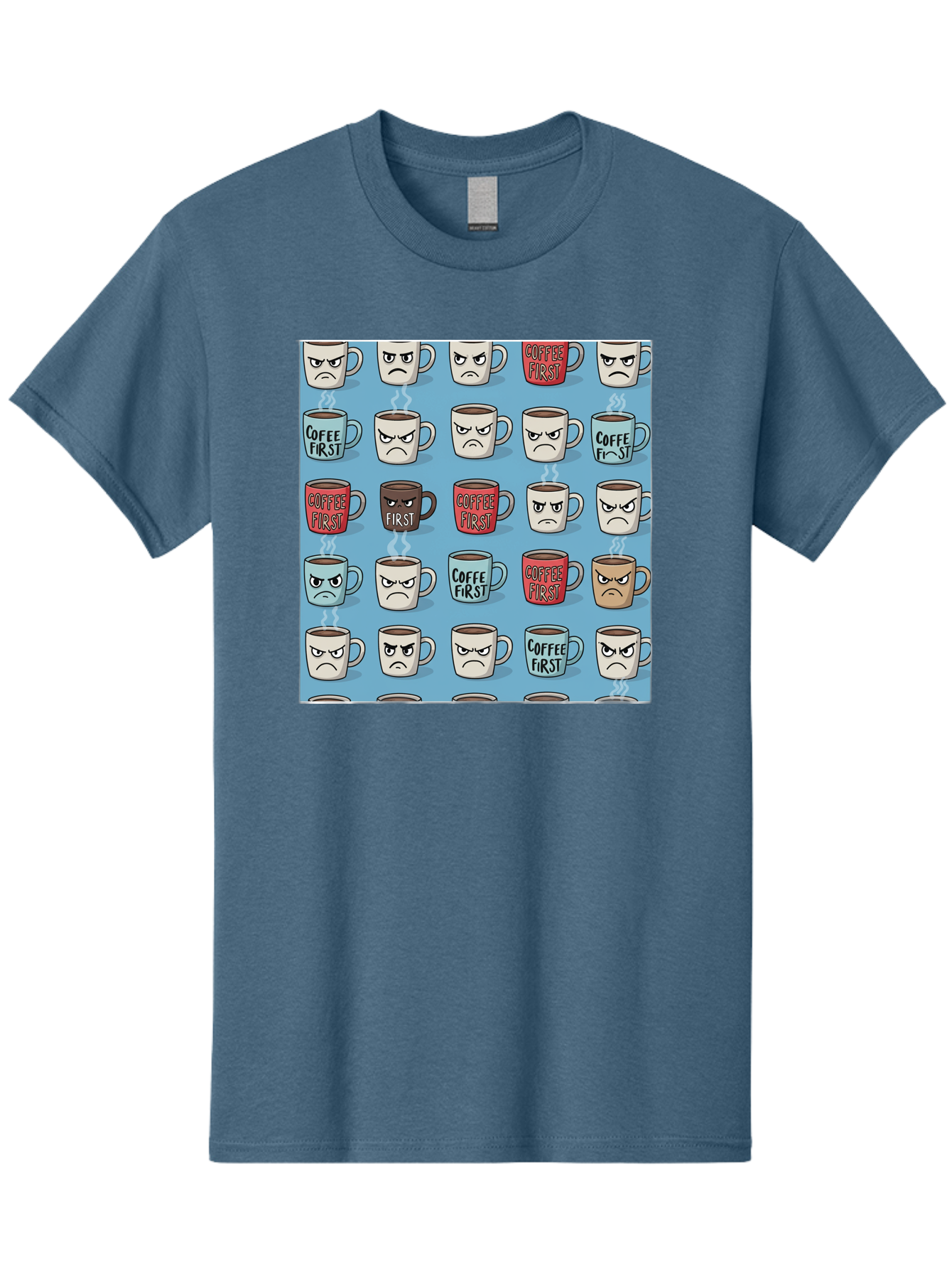 Coffee-First-1 Men'S Graphic Tee, 100% Cotton, Comfortable Casual Summer Wear, Machine Washable, Vintage Camera, Old Camera, Antique Camera, Black Camera, Classic Photography, Photography Equipment, Nostalgic Device, Film Camera, Camera Art Bak279