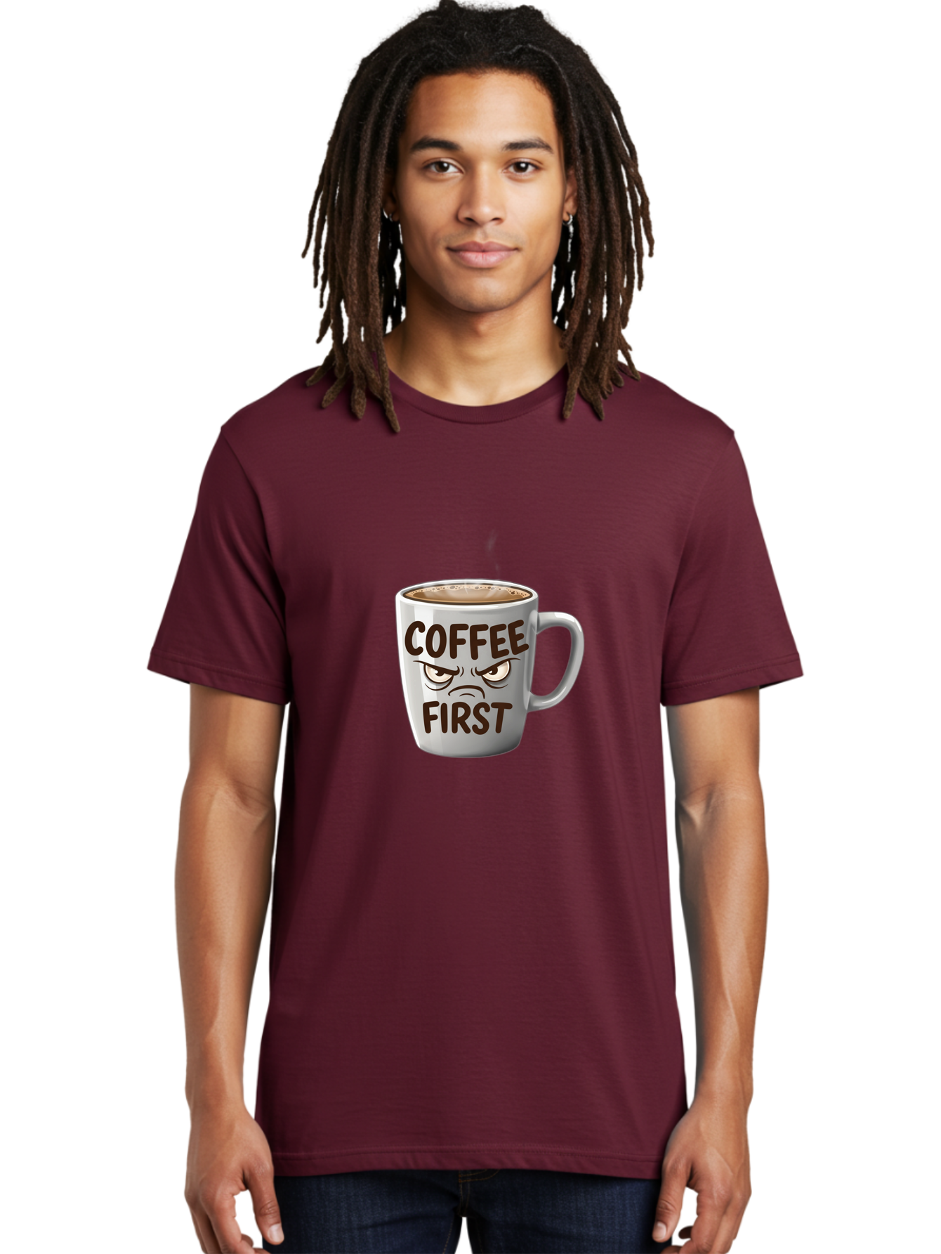 Coffee-First Men'S Graphic Tee, 100% Cotton, Comfortable Casual Summer Wear, Machine Washable, Vintage Camera, Old Camera, Antique Camera, Black Camera, Classic Photography, Photography Equipment, Nostalgic Device, Film Camera, Camera Art Bak283