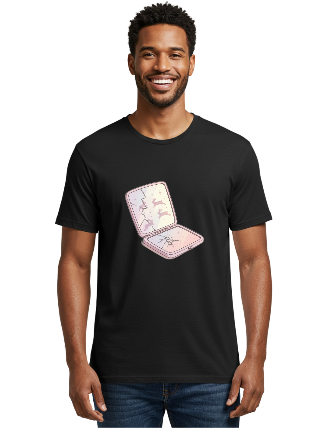 Compact-Mirror Men'S Graphic Tee, 100% Cotton, Comfortable Casual Summer Wear, Machine Washable, Vintage Camera, Old Camera, Antique Camera, Black Camera, Classic Photography, Photography Equipment, Nostalgic Device, Film Camera, Camera Art Bak290