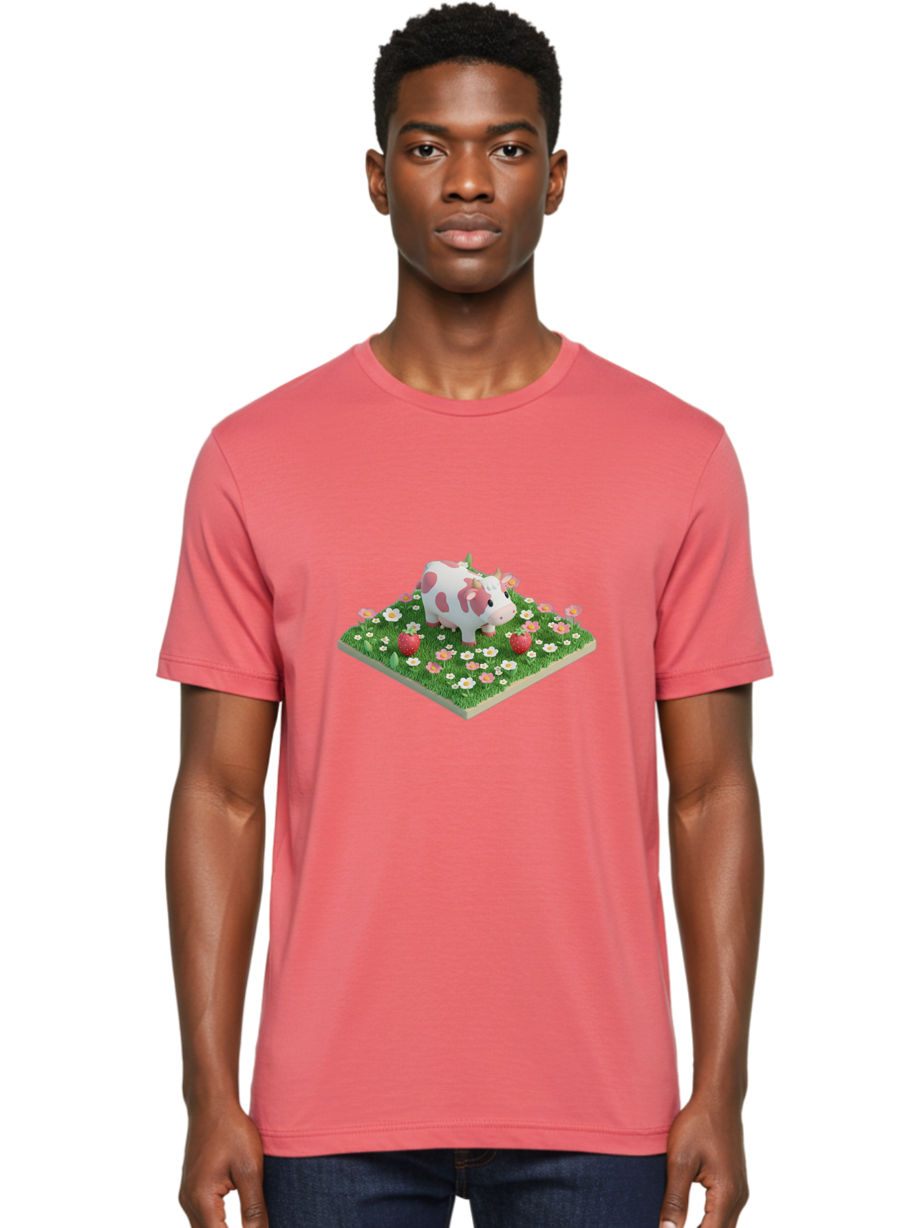 Cow-And-Flowers Men'S Graphic Tee, 100% Cotton, Comfortable Casual Summer Wear, Machine Washable, Vintage Camera, Old Camera, Antique Camera, Black Camera, Classic Photography, Photography Equipment, Nostalgic Device, Film Camera, Camera Art Bak298