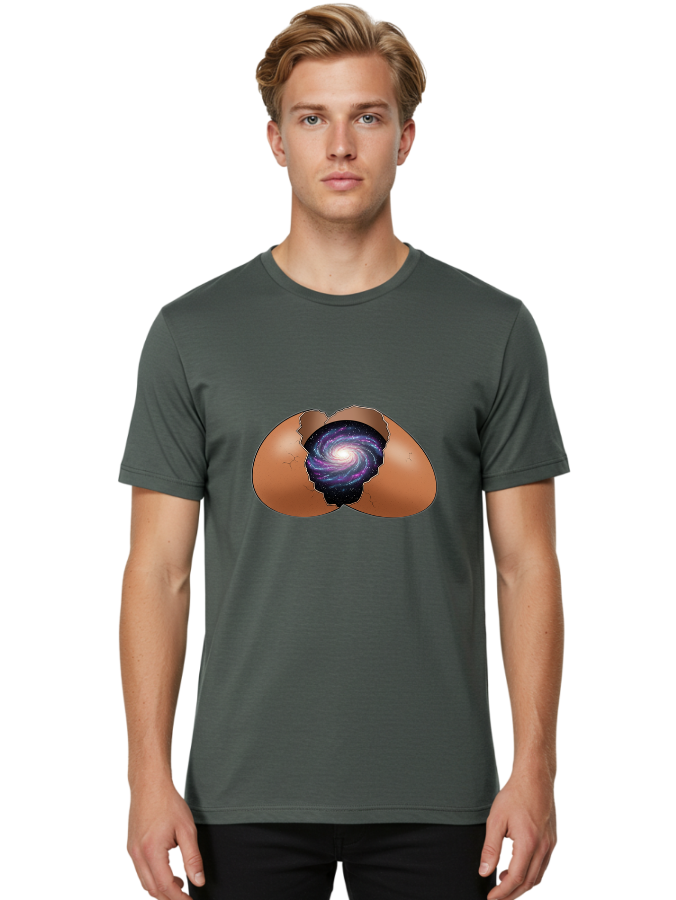 Cracked-Egg-Galaxy-1 Men'S Graphic Tee, 100% Cotton, Comfortable Casual Summer Wear, Machine Washable, Vintage Camera, Old Camera, Antique Camera, Black Camera, Classic Photography, Photography Equipment, Nostalgic Device, Film Camera, Bak303