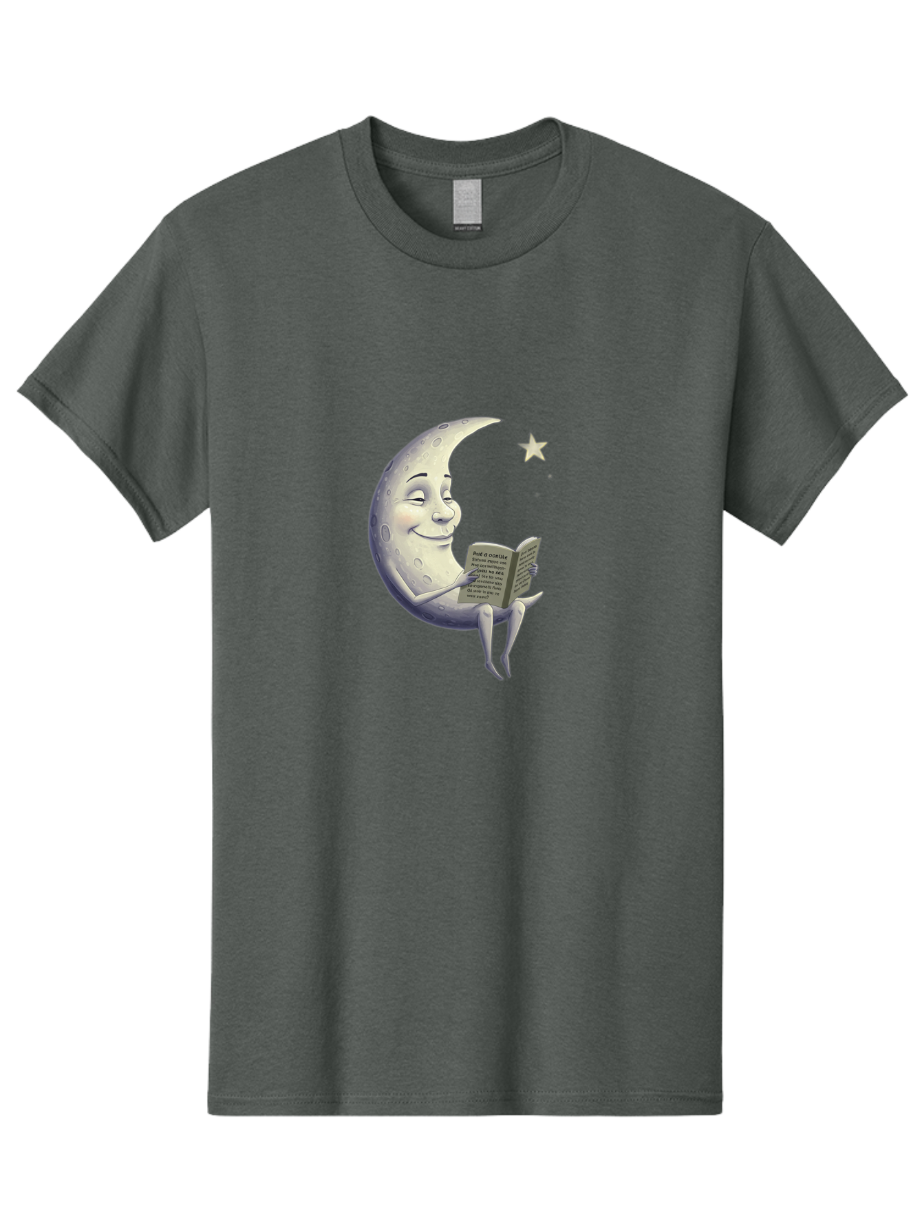 Crescent-Moon-Reading-2 Men'S Graphic Tee, 100% Cotton, Comfortable Casual Summer Wear, Machine Washable, Vintage Camera, Old Camera, Antique Camera, Black Camera, Classic Photography, Photography Equipment, Nostalgic Device, Film Camera, Bak318