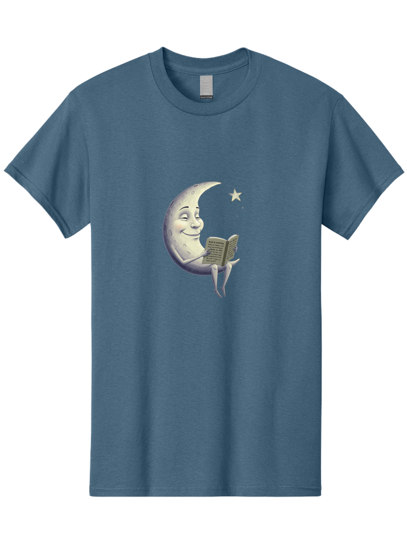 Crescent-Moon-Reading-2 Men'S Graphic Tee, 100% Cotton, Comfortable Casual Summer Wear, Machine Washable, Vintage Camera, Old Camera, Antique Camera, Black Camera, Classic Photography, Photography Equipment, Nostalgic Device, Film Camera, Bak318