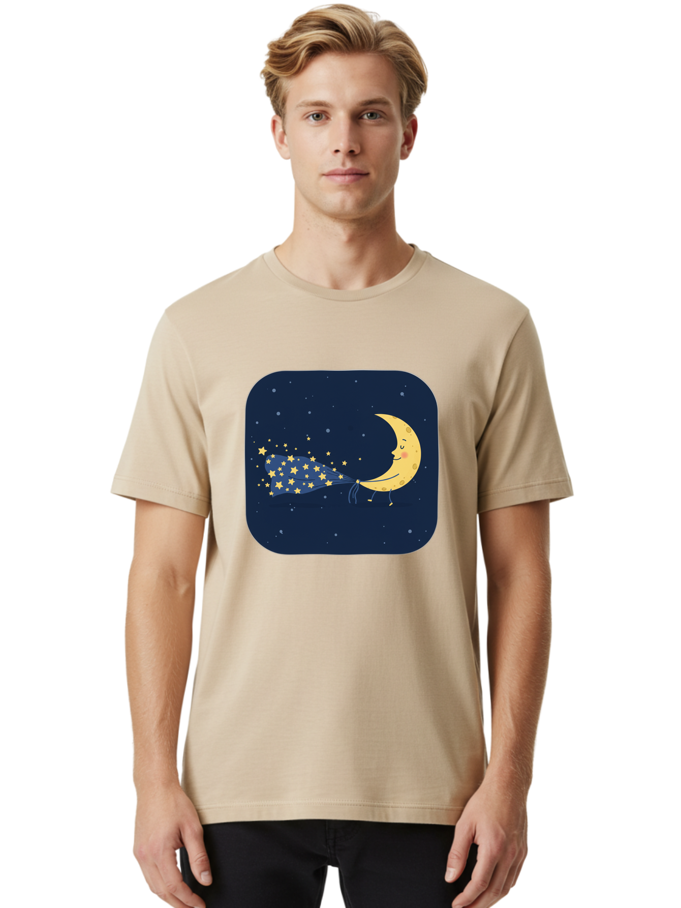 Crescent-Moon-With-Stars Men'S Graphic Tee, 100% Cotton, Comfortable Casual Summer Wear, Machine Washable, Vintage Camera, Old Camera, Antique Camera, Black Camera, Classic Photography, Photography Equipment, Nostalgic Device, Film Camera, Bak320