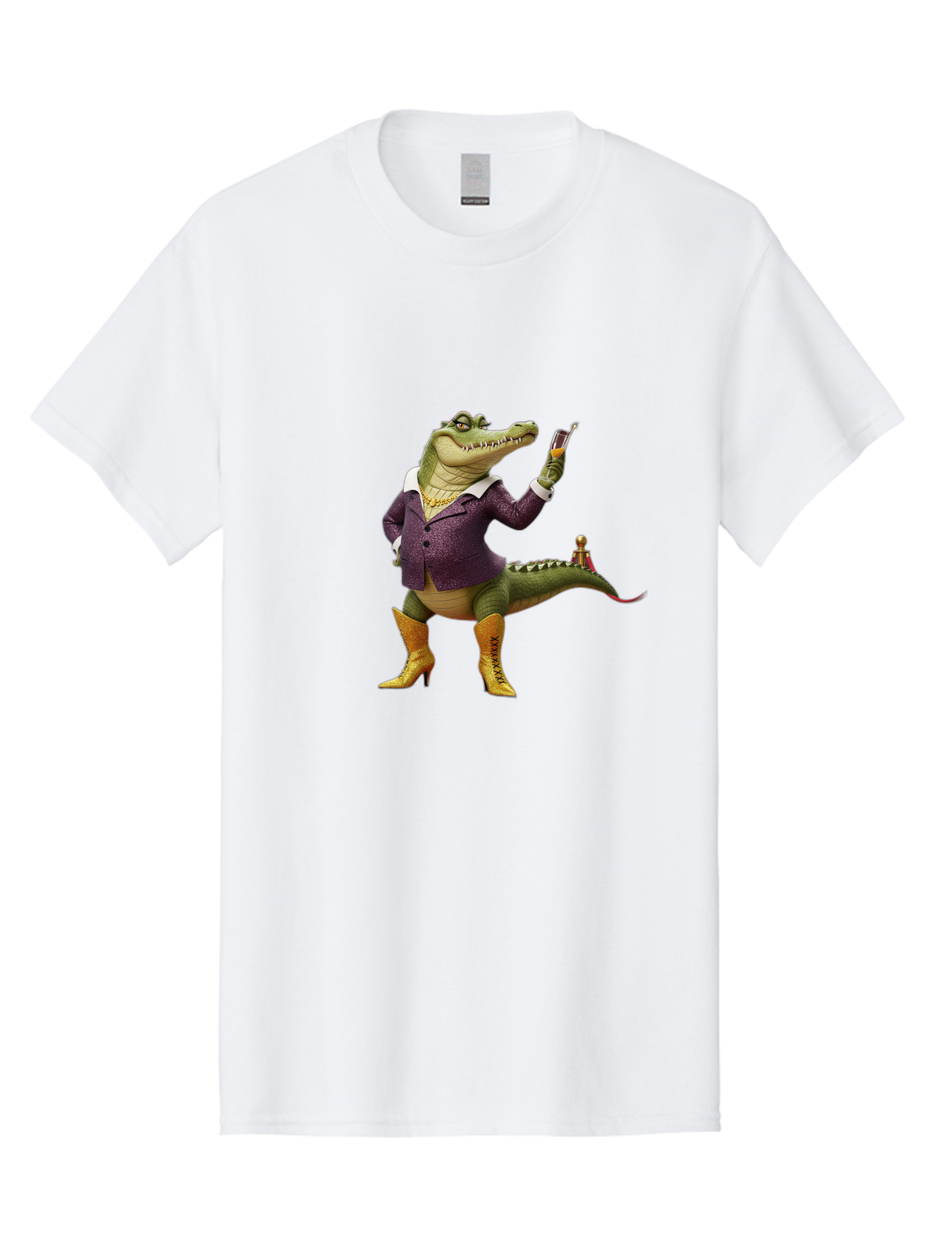 Crocodile-In-Purple-Suit Men'S Graphic Tee, 100% Cotton, Comfortable Casual Summer Wear, Machine Washable, Vintage Camera, Old Camera, Antique Camera, Black Camera, Classic Photography, Photography Equipment, Nostalgic Device, Film Camera, Bak324