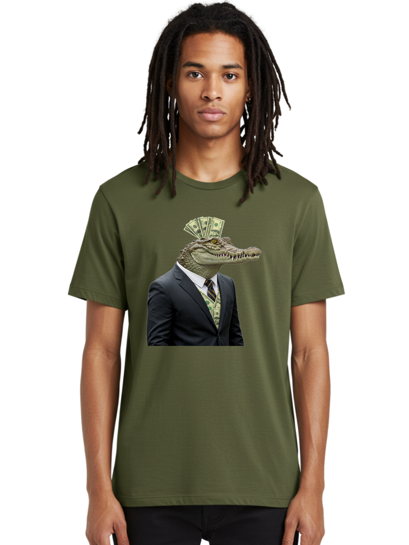 Crocodile-In-Suit-4 Men'S Graphic Tee, 100% Cotton, Comfortable Casual Summer Wear, Machine Washable, Vintage Camera, Old Camera, Antique Camera, Black Camera, Classic Photography, Photography Equipment, Nostalgic Device, Film Camera, Bak328